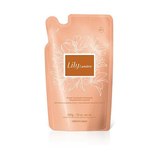 Refil Lily Creme Acetinado Desodorante Hidratante Corporal Lumier 200G — foto 1