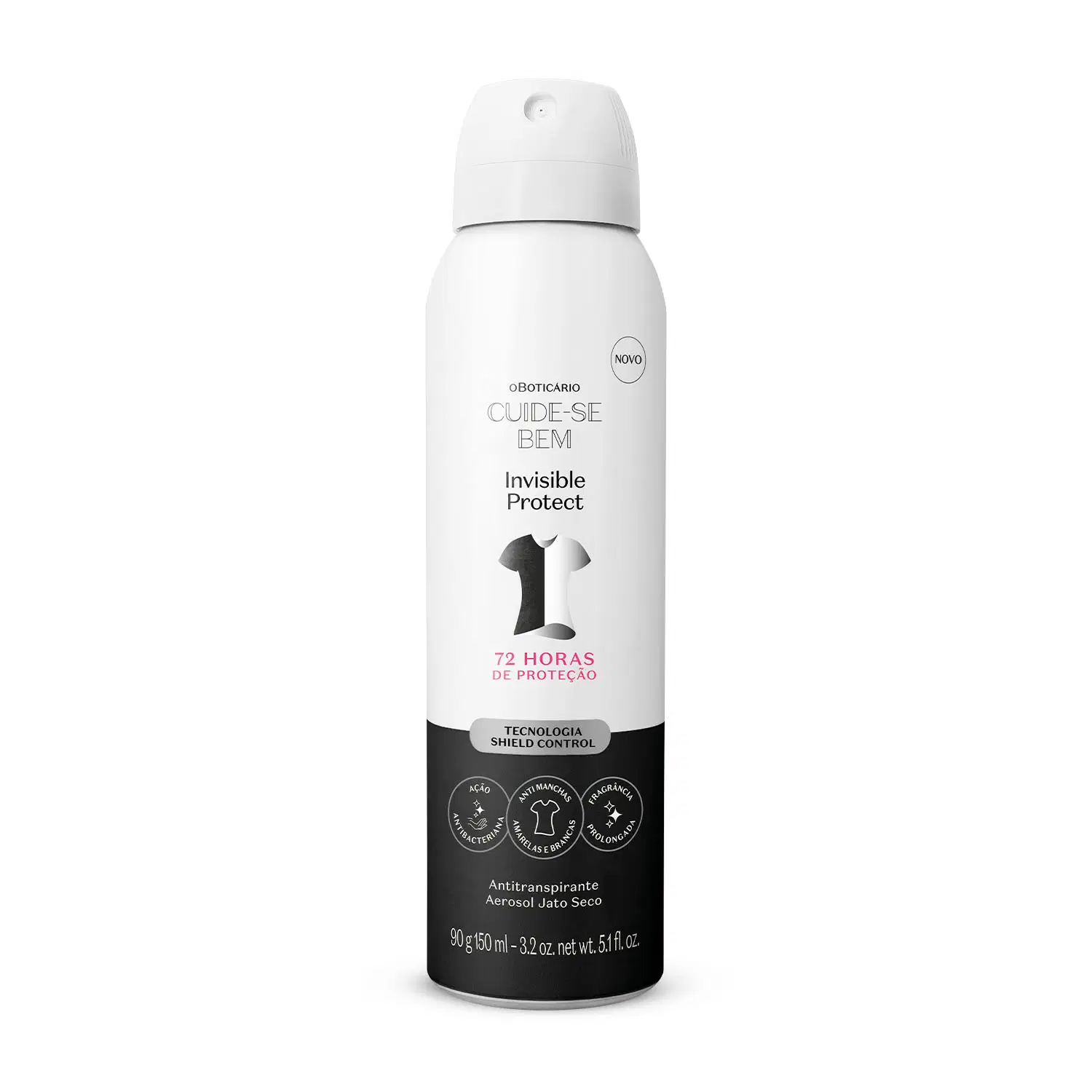 Antitranspirante Aerosol Jato Seco Cuide-Se Bem Invisible Protect 90G/150Ml