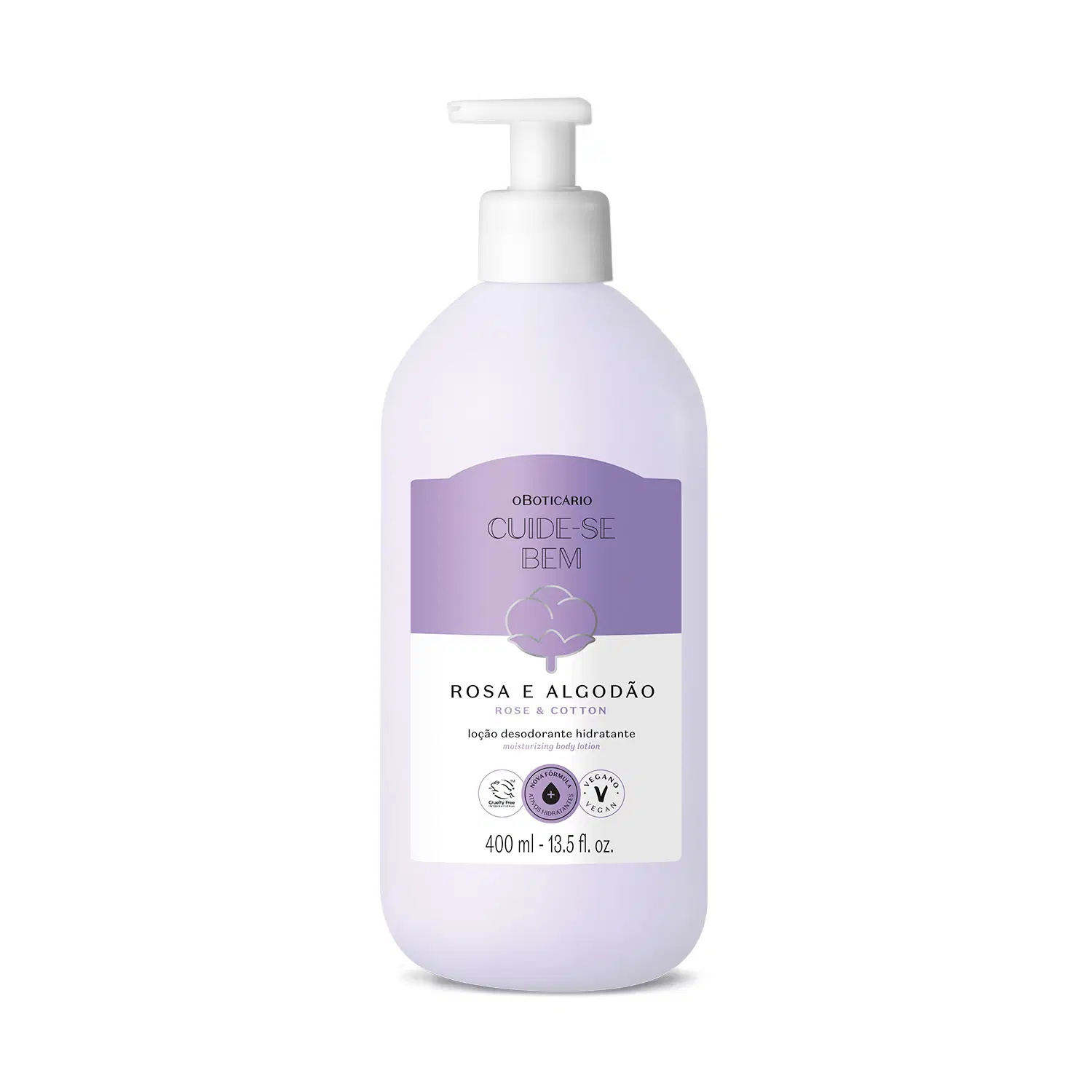 Loção Hidratante Desodorante Corporal Cuide-Se Bem Rosa E Algodão 400Ml — foto 1