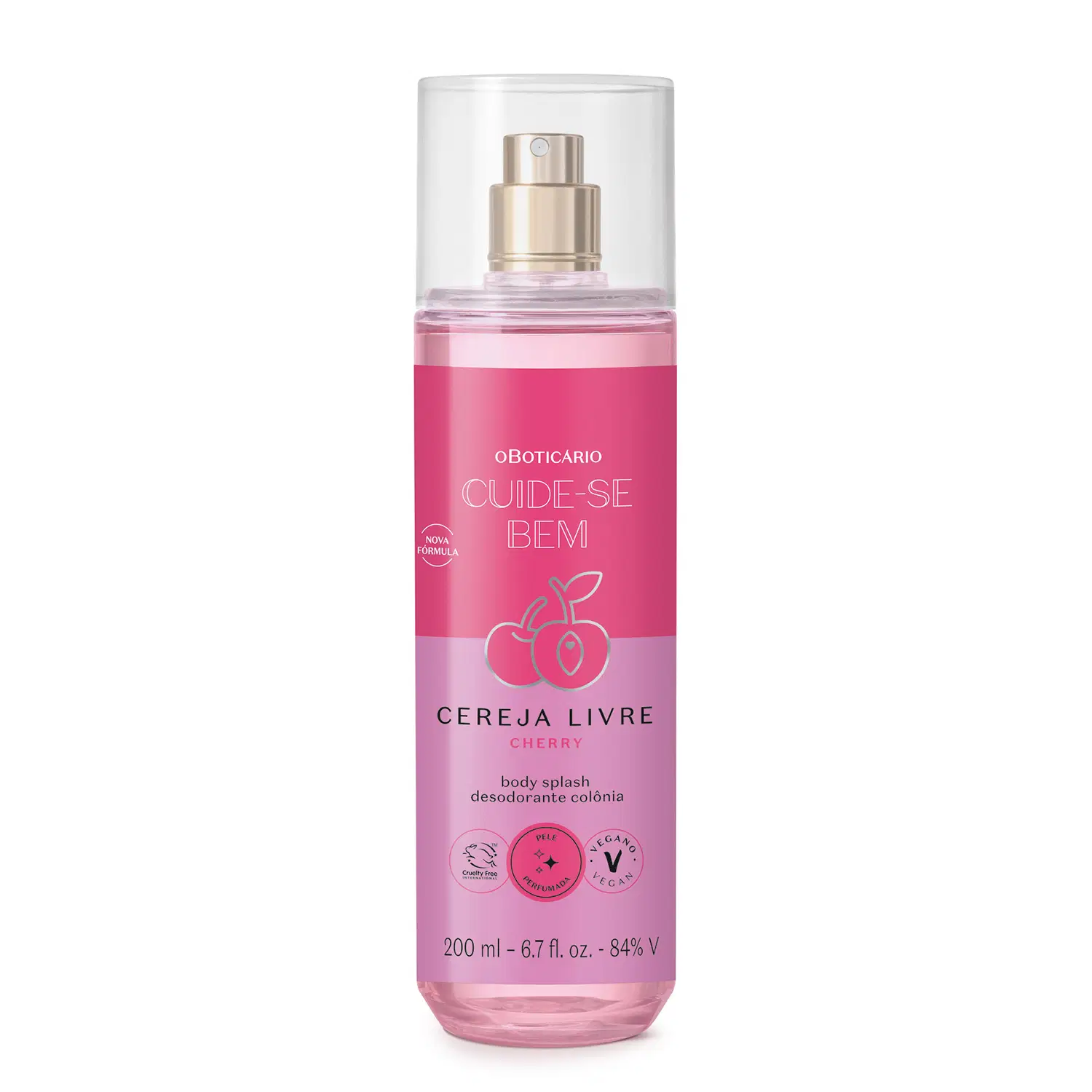 Body Splash Desodorante Colônia Cuide-Se Bem Cereja Livre 200Ml — foto 1