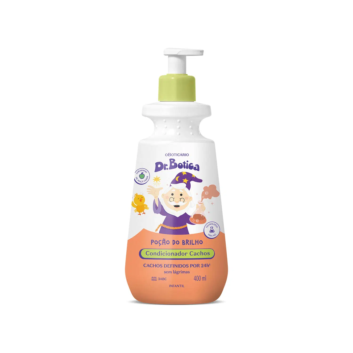 Condicionador Infantil Cabelos Cacheados 3 Abc Dr.Botica Poção Do Brilho 400Ml — foto 1