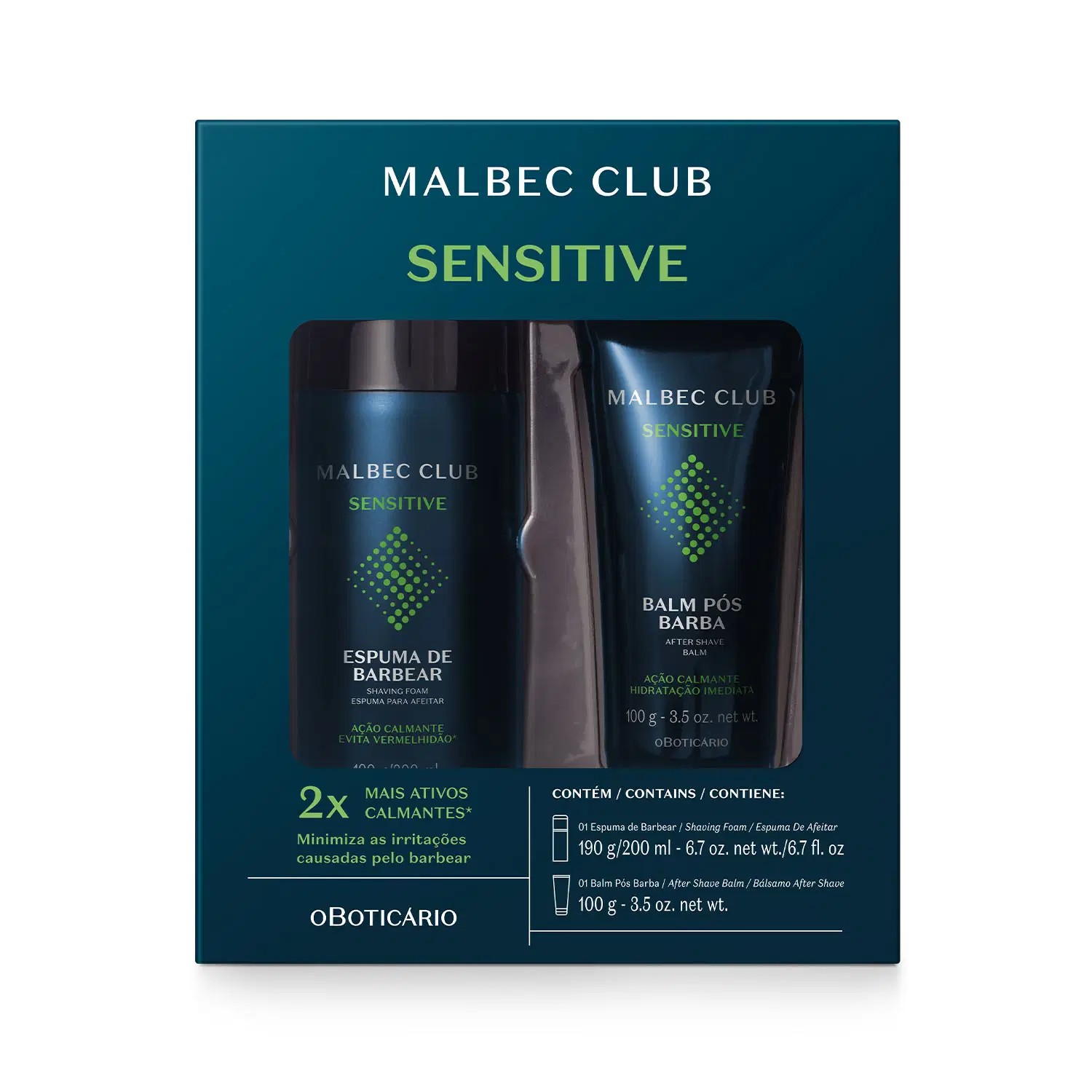 Kit Malbec Club Sensitive: Espuma De Barbear 190G + Balm Pós Barba 100G — foto 1
