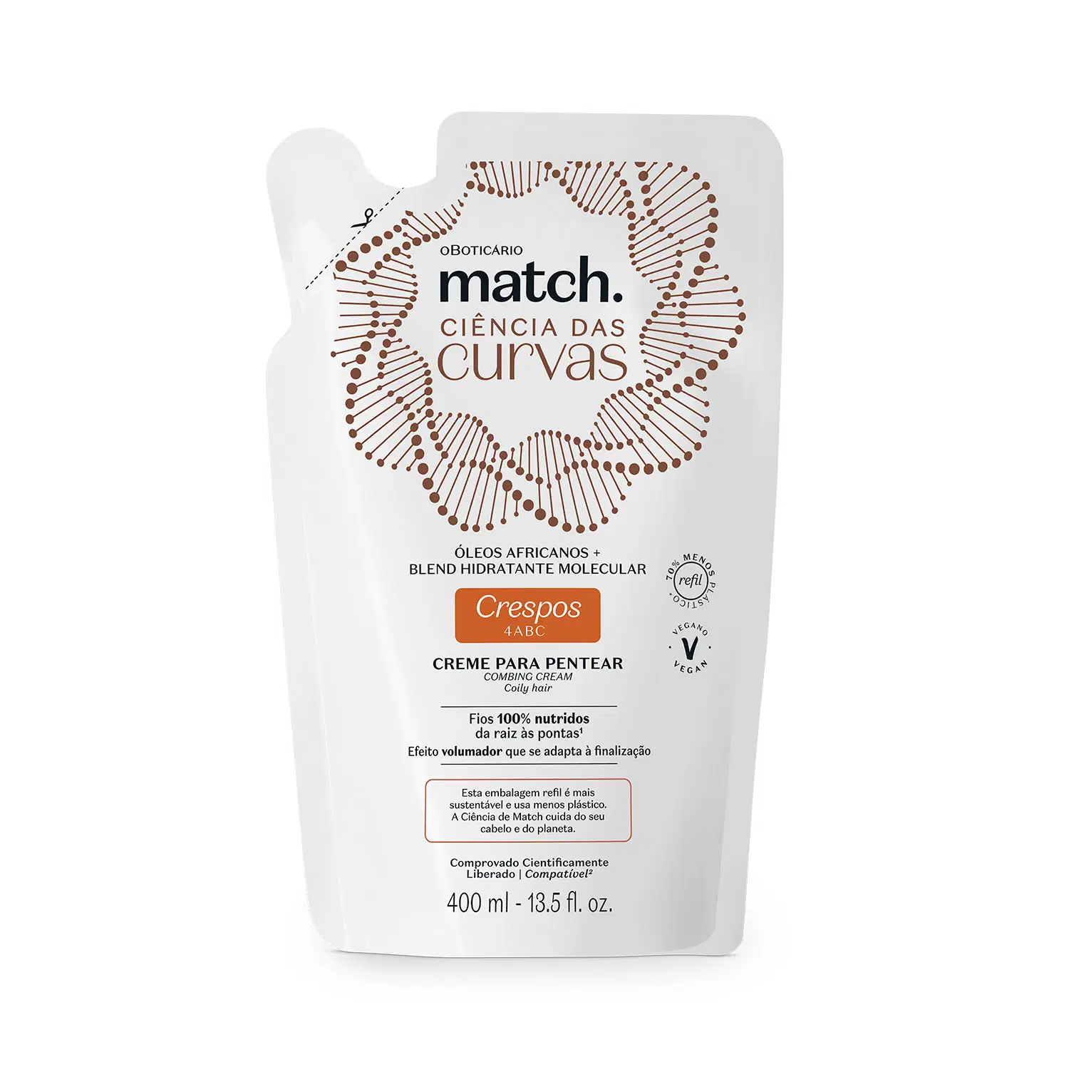 Refil Creme Para Pentear Match Ciência Das Curvas Crespos 400Ml — foto 1