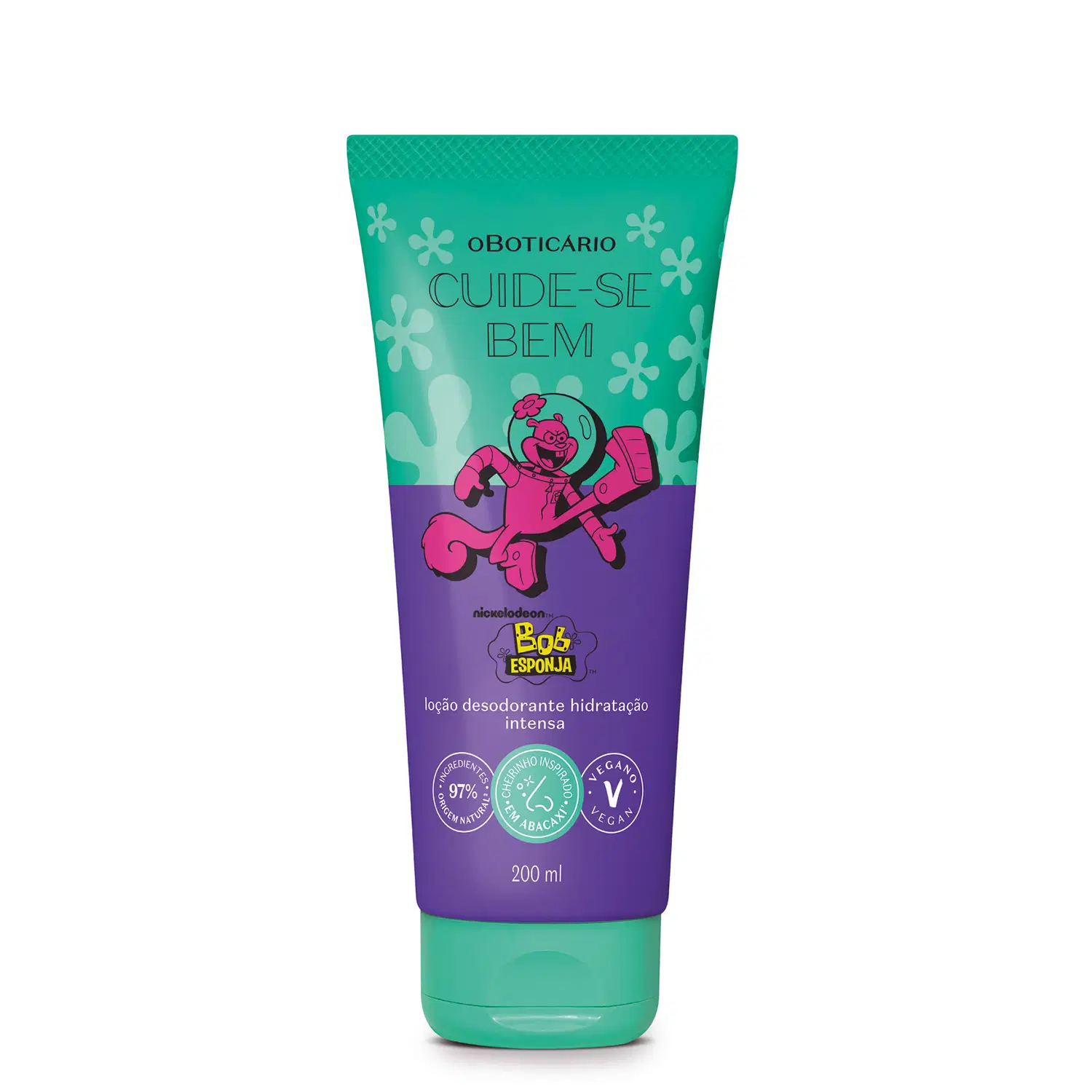 Loção Desodorante Hidratante Cuide-Se Bem Bob Esponja Sandy Bochechas 200Ml — foto 1