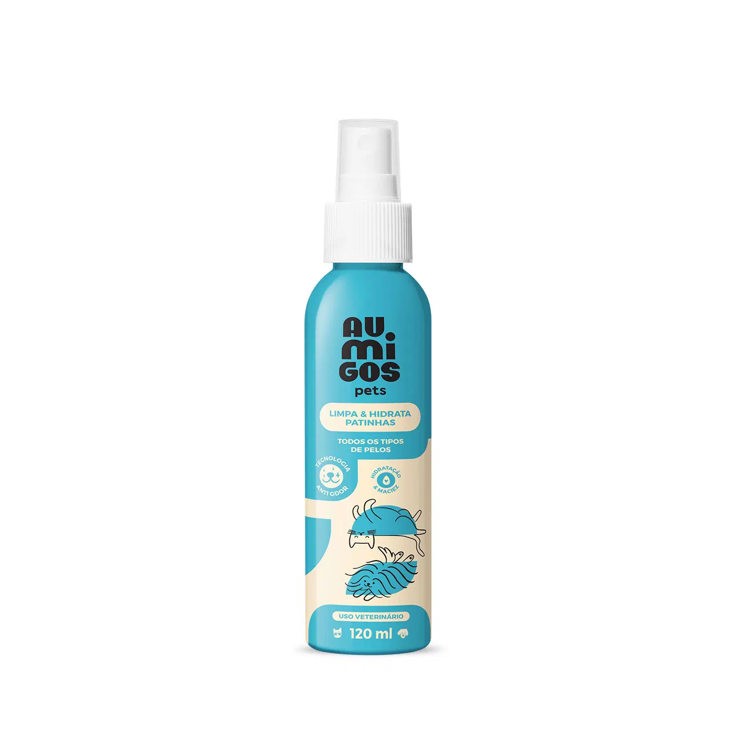 Limpa E Hidrata Patinhas Au.Migos Pets 120Ml — foto 1