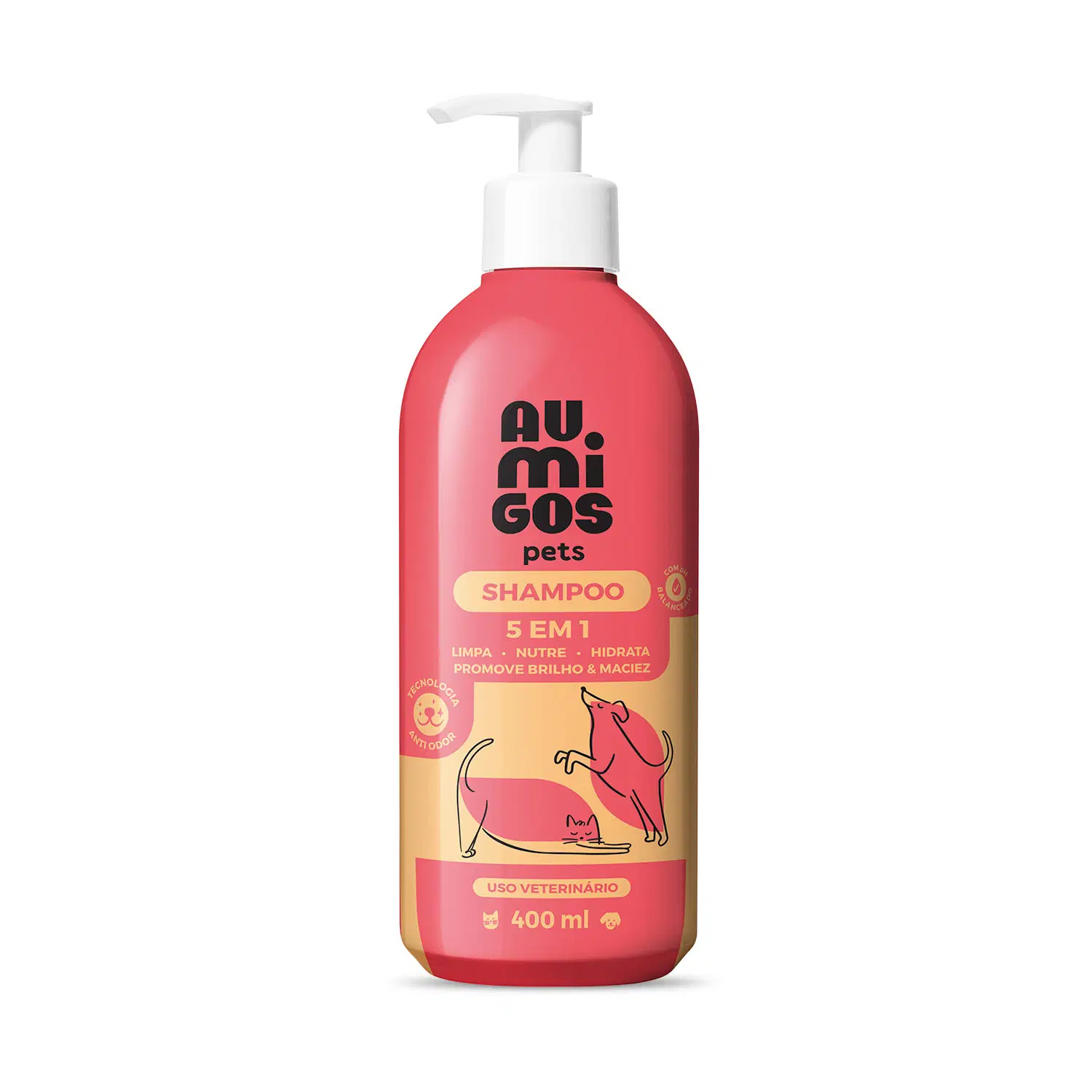 Shampoo 5 Em 1 Au.Migos Pets 400Ml — foto 1