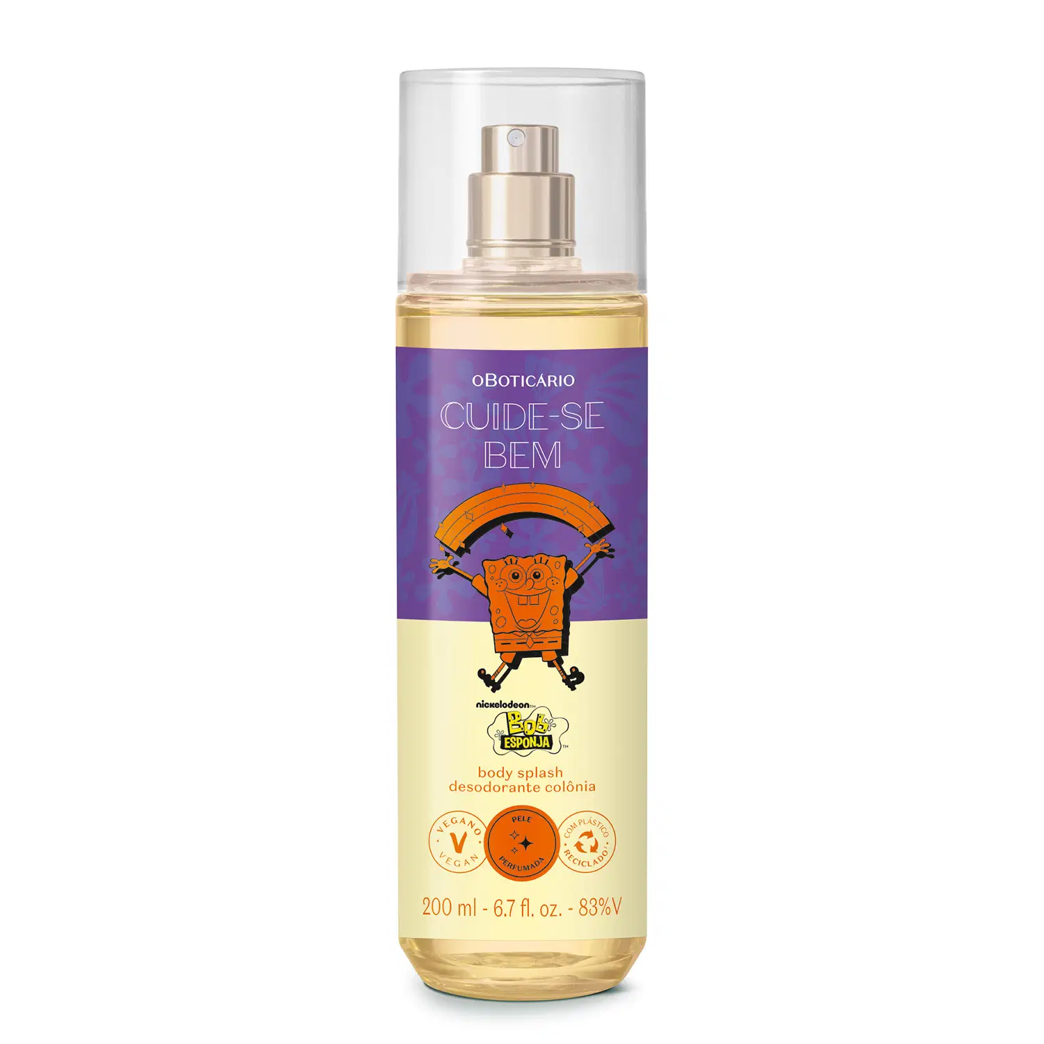 Body Splash Desodorante Colônia Cuide-Se Bem Bob Esponja 200Ml — foto 1