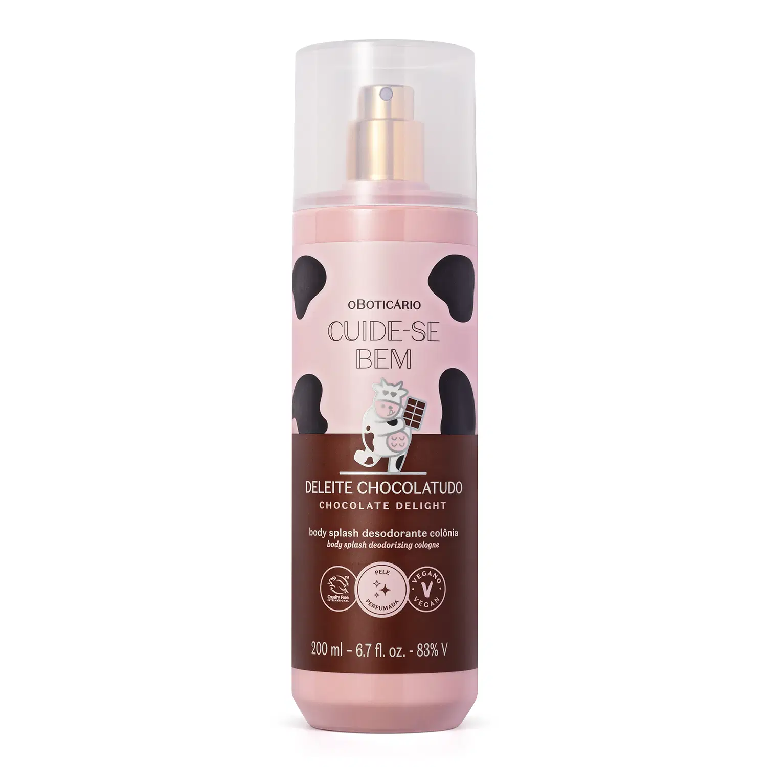 Body Splash Desodorante Colônia Cuide-Se Bem Deleite Chocolatudo 200Ml — foto 1