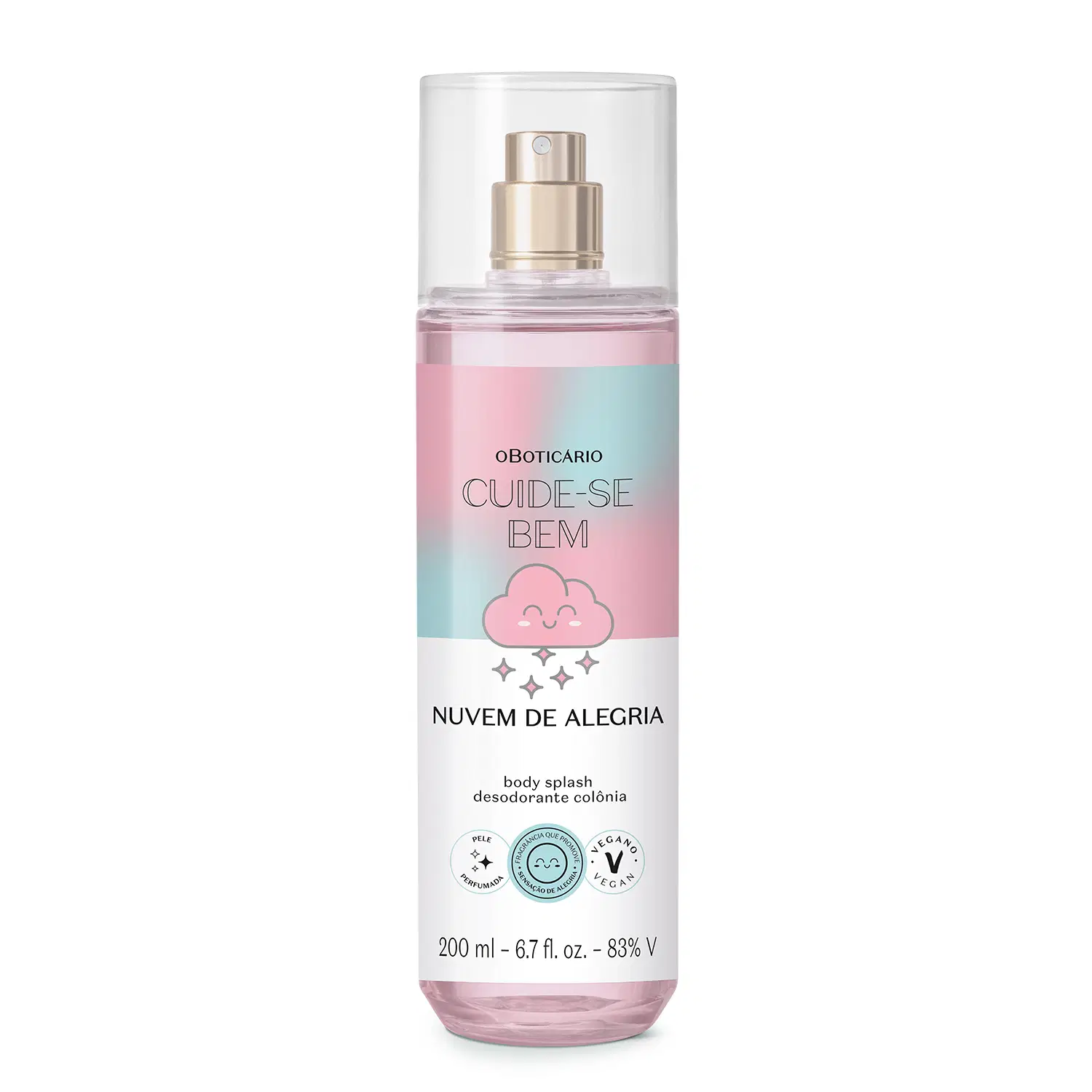 Body Splash Desodorante Colônia Cuide-Se Bem Nuvem De Alegria 200Ml — foto 1