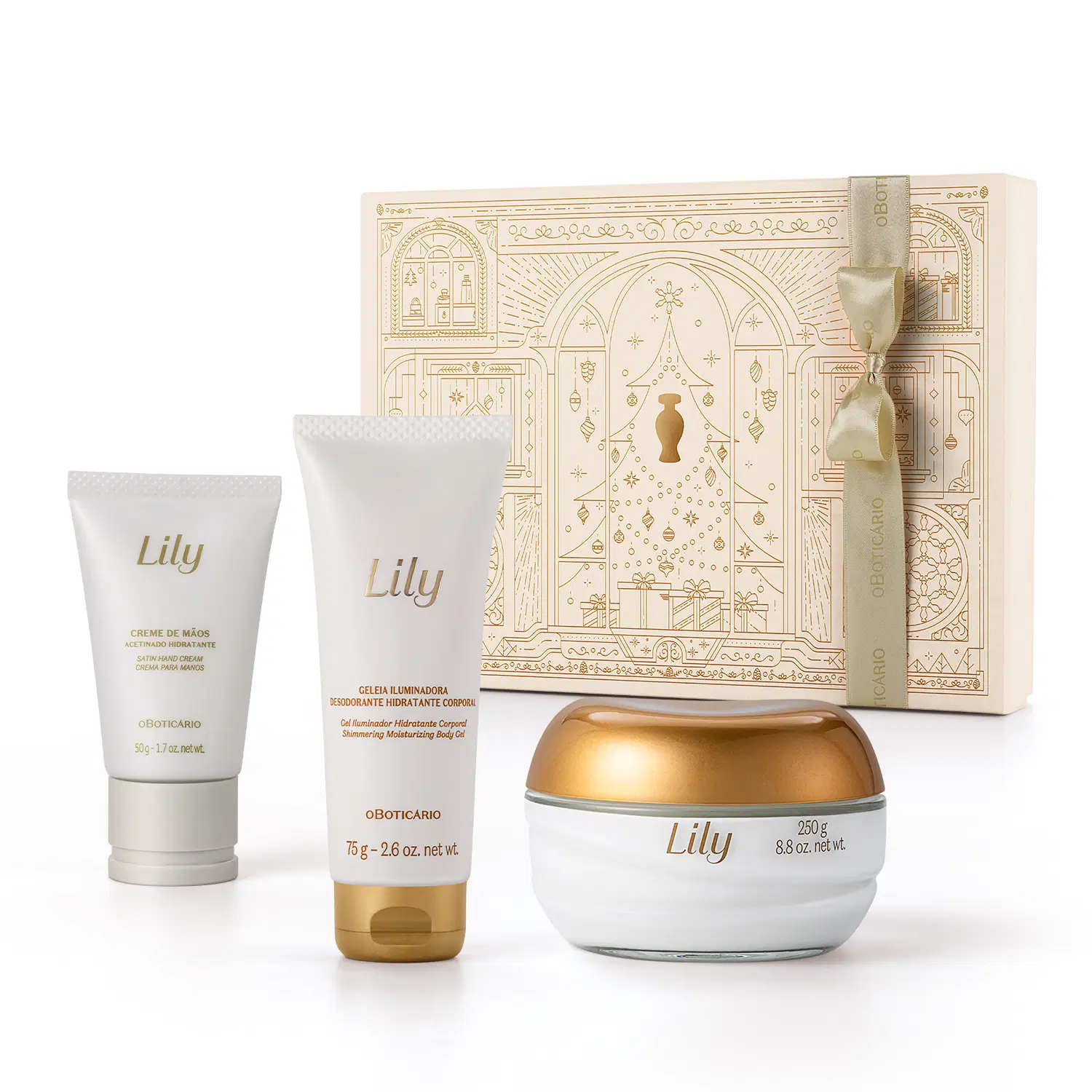 Kit Presente Natal Lily Acetinados (3 Itens) — foto 1