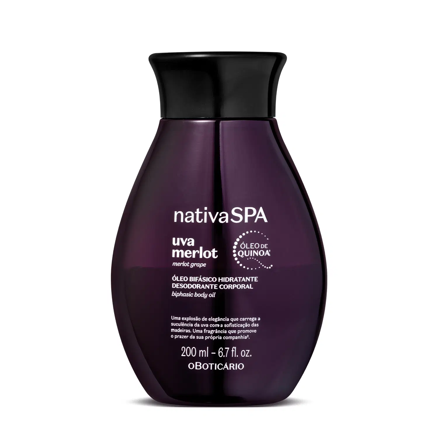 Óleo Bifásico Hidratante Desodorante Corporal Nativa Spa Uva Merlot 200Ml — foto 1