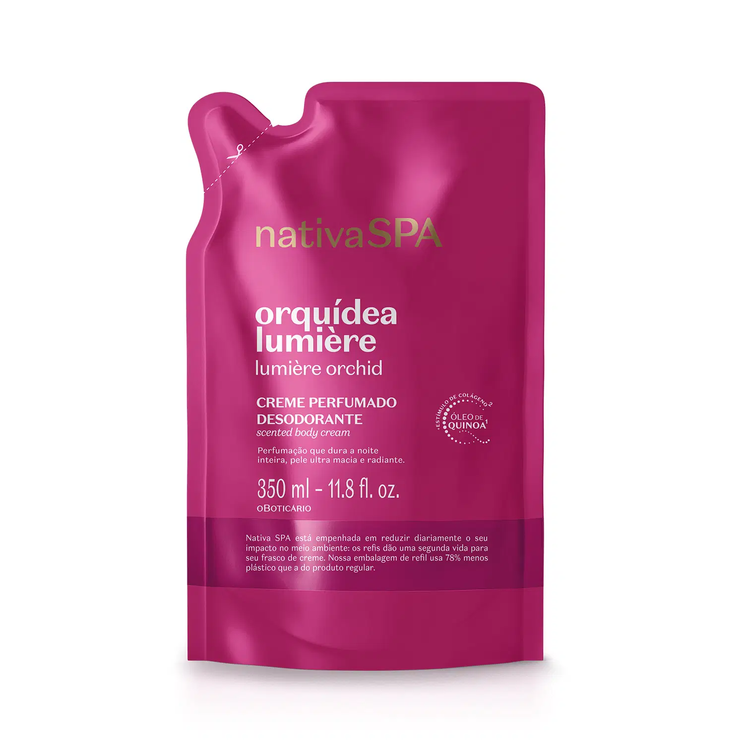 Refil Creme Perfumado Desodorante Nativa Spa Orquídea Lumière 350Ml — foto 1