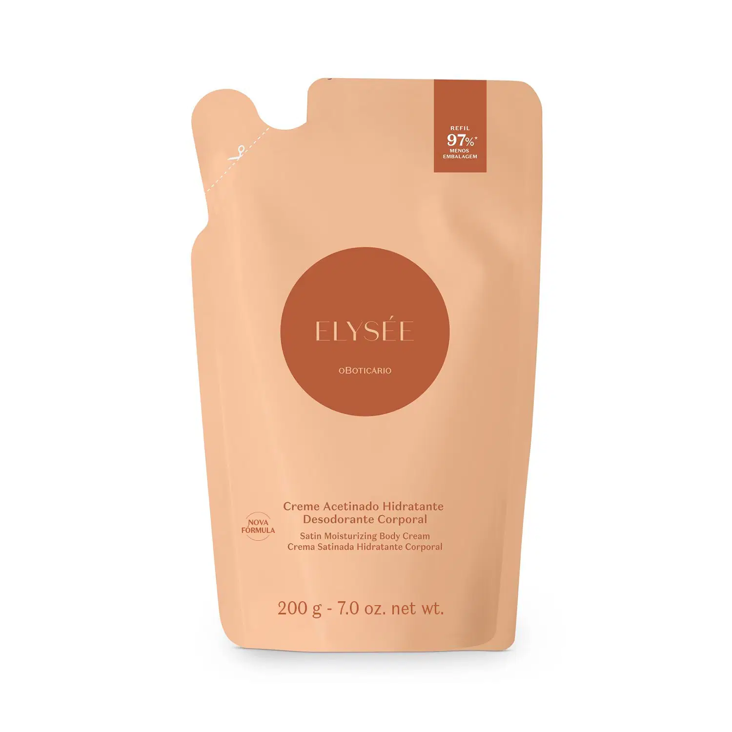 Refil Creme Desodorante Hidratante Corporal Acetinado Elysée 200G — foto 1