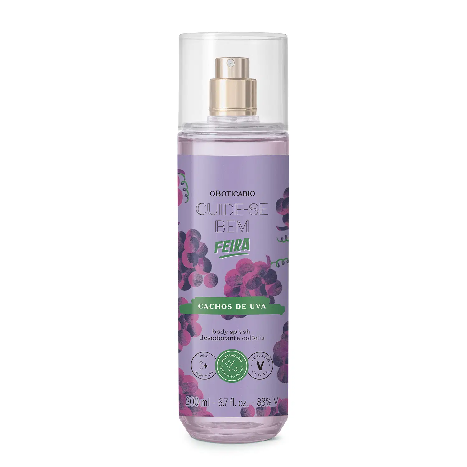 Body Splash Desodorante Colônia Cuide-Se Bem Feira Cachos De Uva 200Ml — foto 1