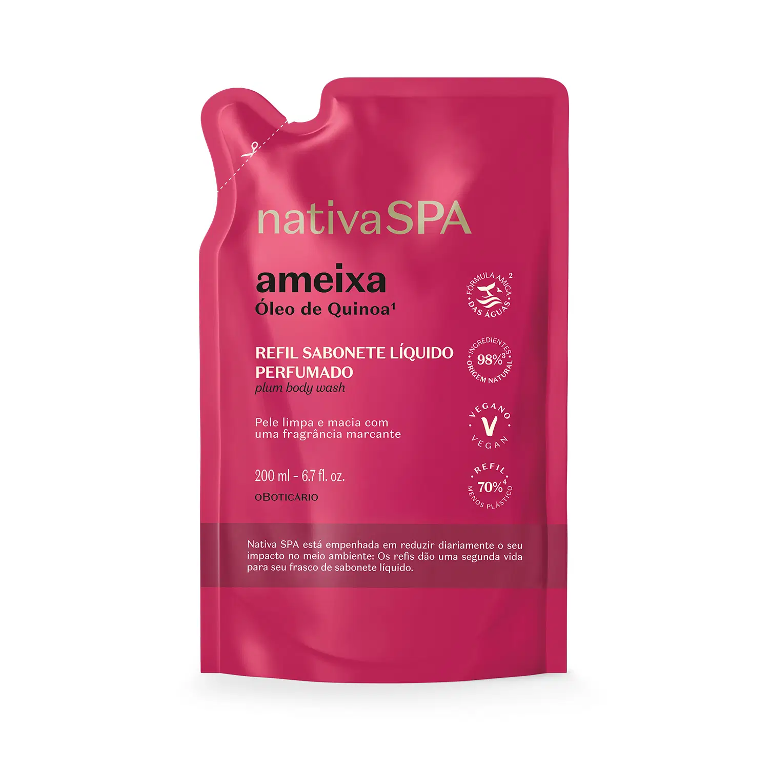 Refil Sabonete Líquido Perfumado Nativa Spa Ameixa 200Ml — foto 1
