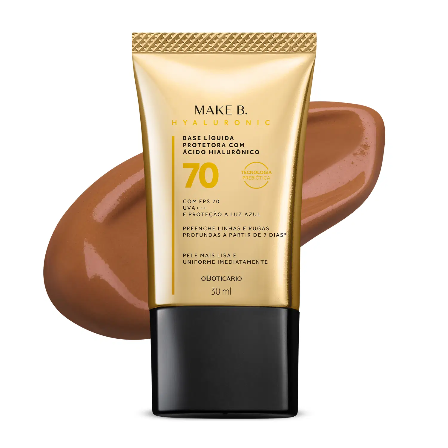 Make B. O Boticário Hyaluronic Fps 70 Cor 70 - Base Líquida Protetora 30Ml — foto 1