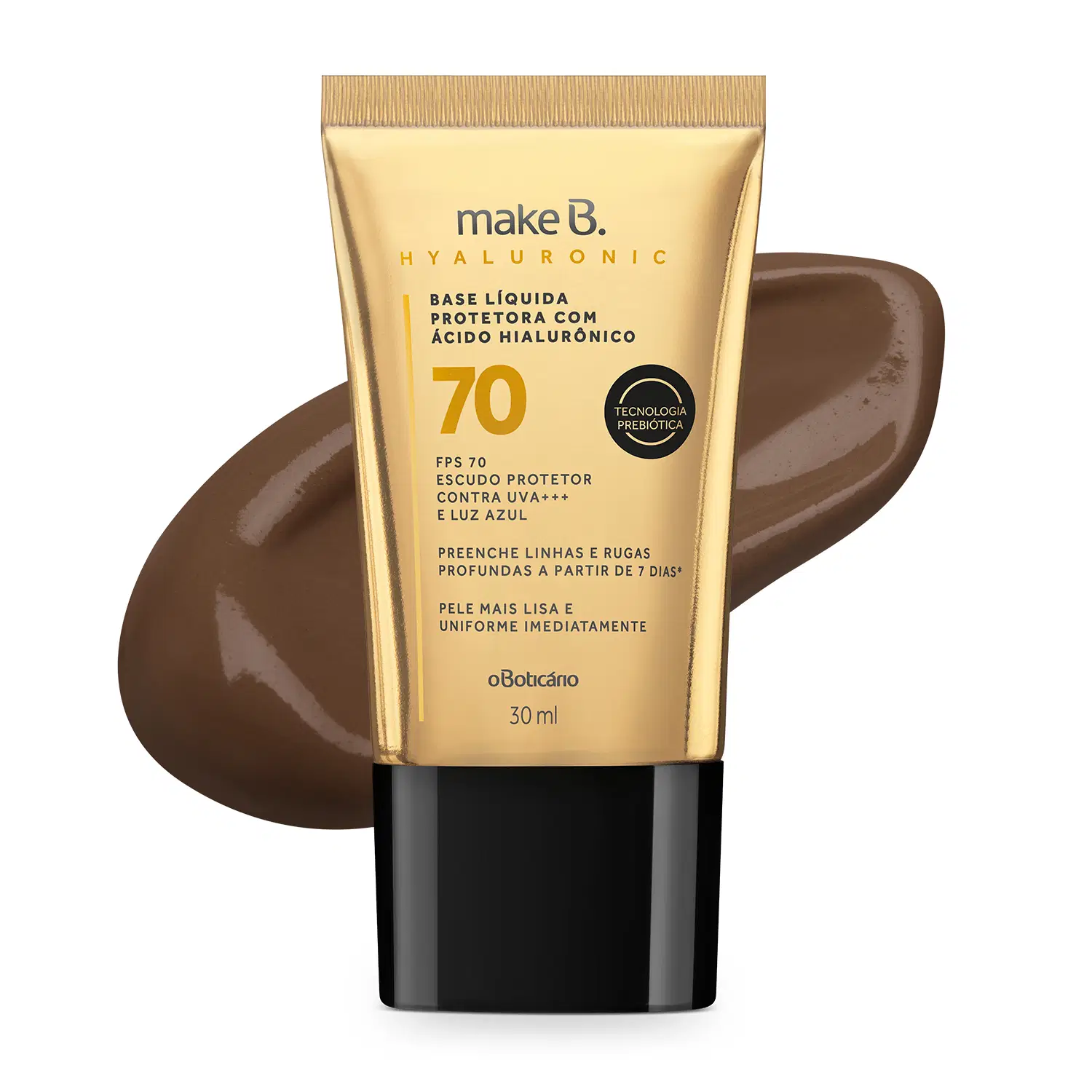 Make B. Base Líquida Protetora Hyaluronic Fps 70 Cor 80 30Ml — foto 1