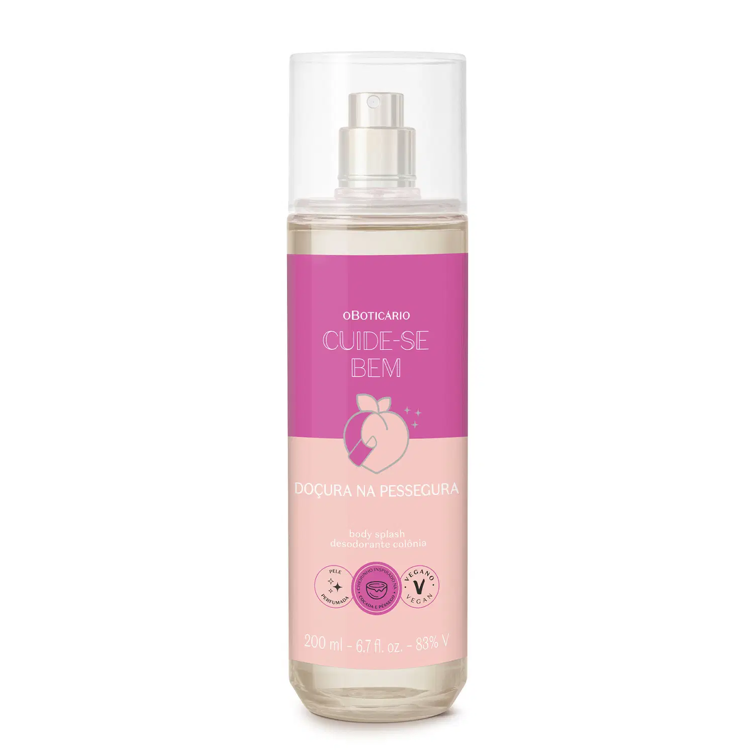 Body Splash Desodorante Colônia Cuide-Se Bem Doçura Na Pessegura 200Ml — foto 1