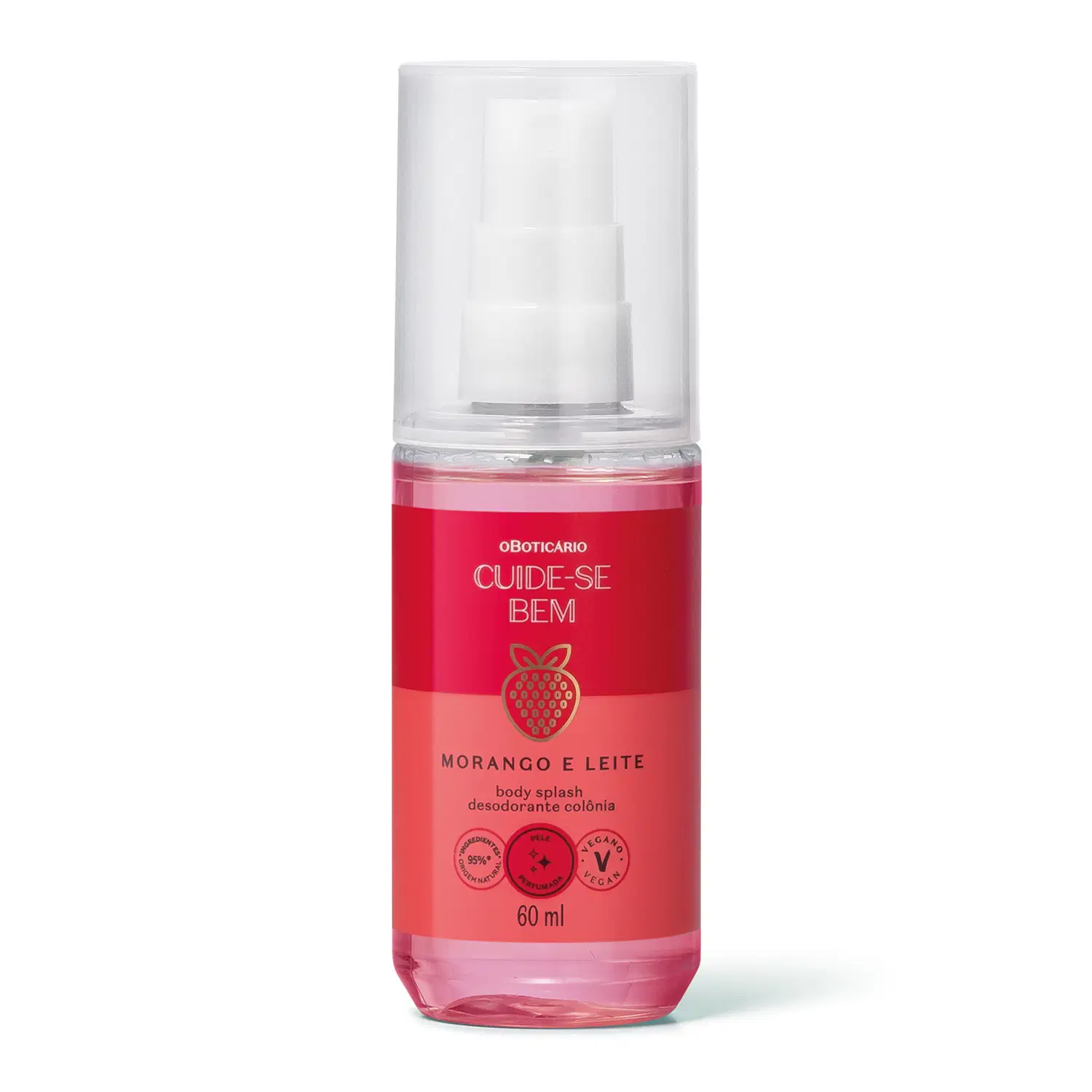 Body Splash Desodorante Colônia Cuide-Se Bem Morango E Leite 60Ml — foto 1