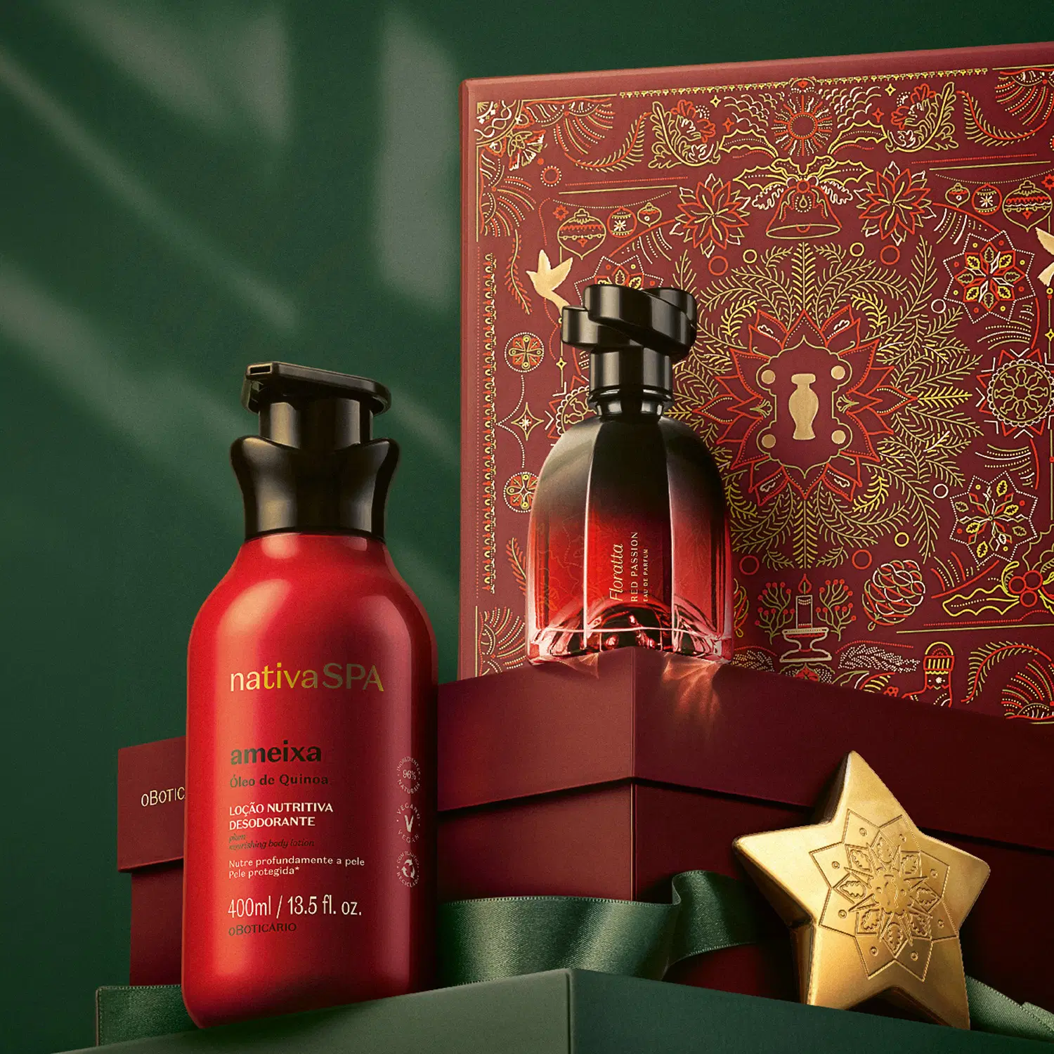 Kit Presente Natal Floratta Red Passion e Nativa Spa (2 itens)