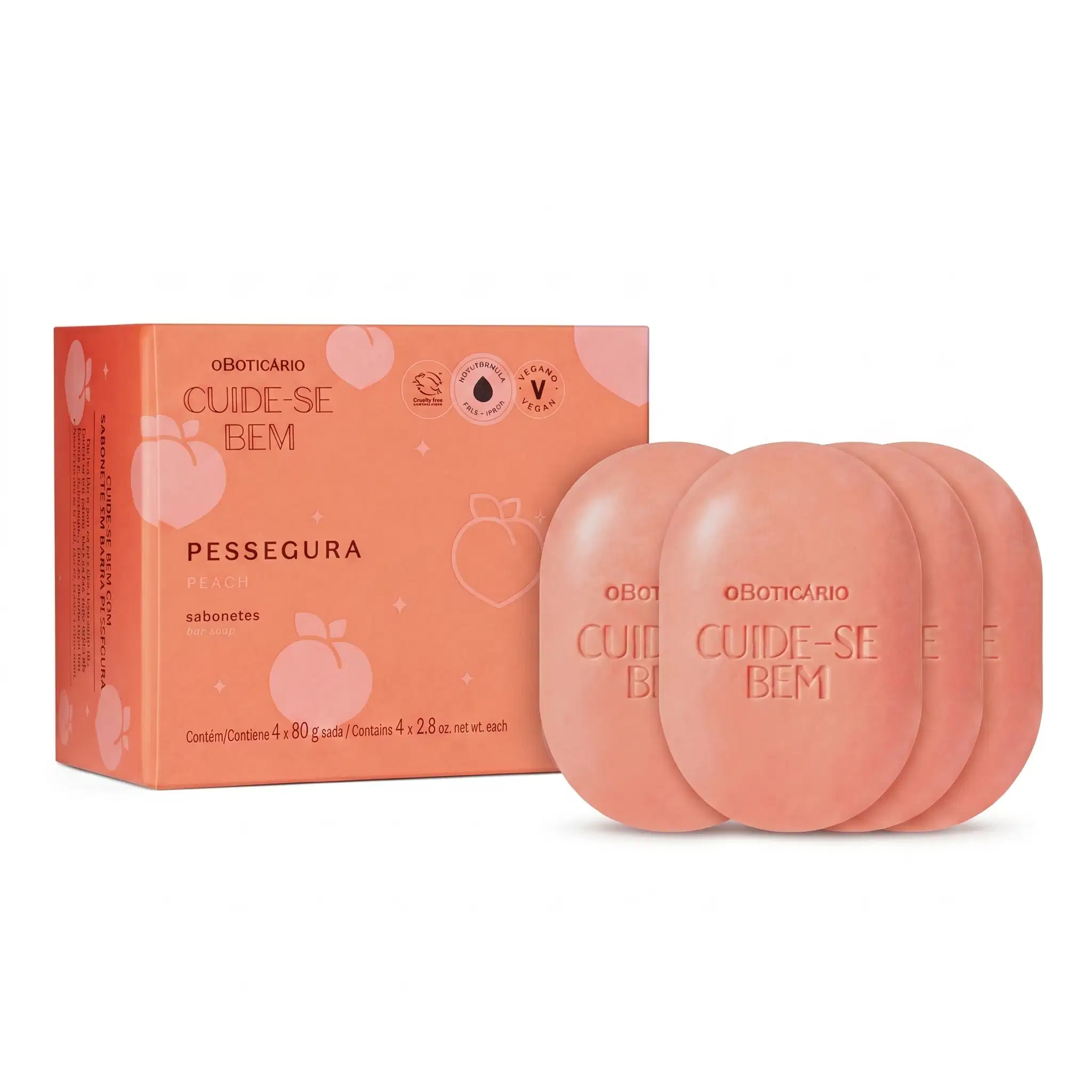 Cuide-Se Bem Sabonete Barra Pessegura 4X80G — foto 1