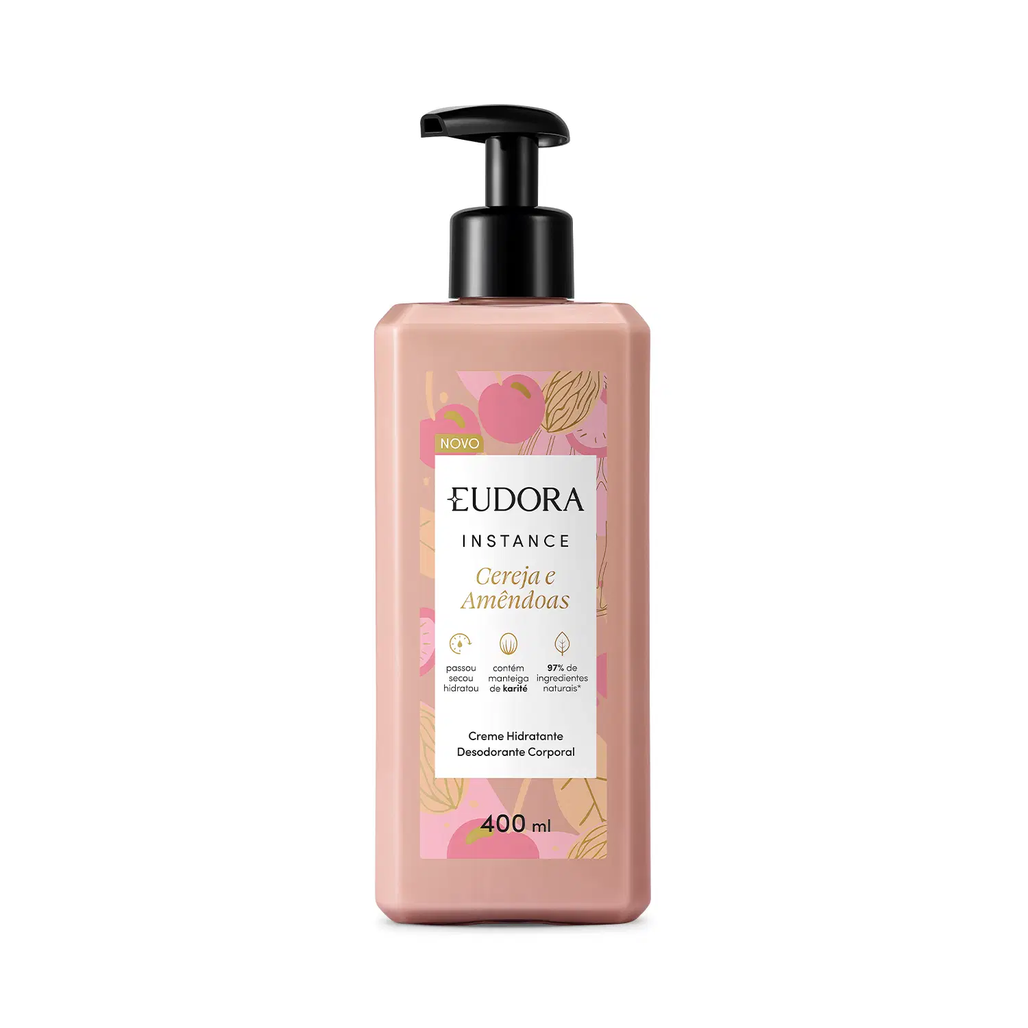 Eudora Instance Cereja E Amêndoas - Creme Hidratante Desodorante Corporal 400Ml — foto 1