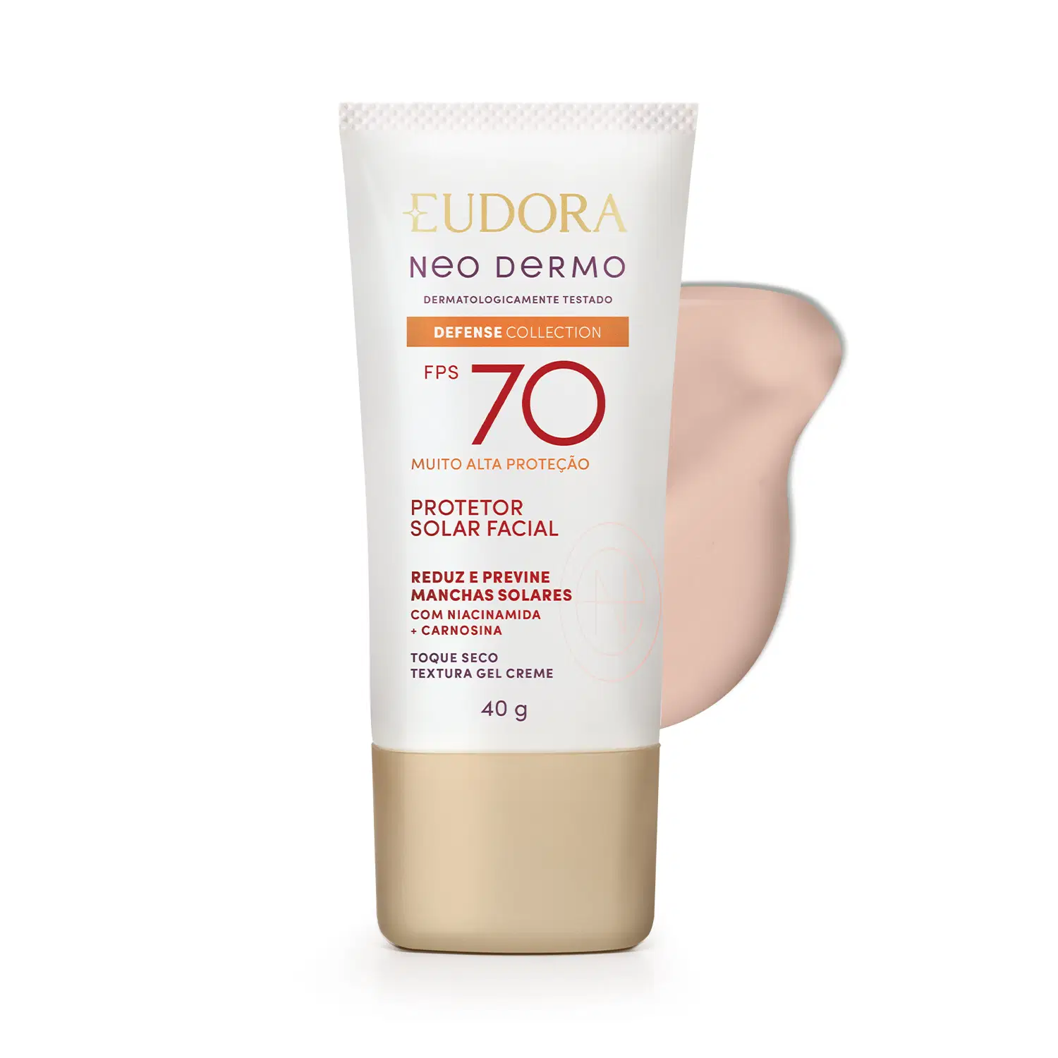 Protetor Solar Facial Com Cor Eudora Neo Dermo Fps 70 Cor 1 40Ml — foto 1