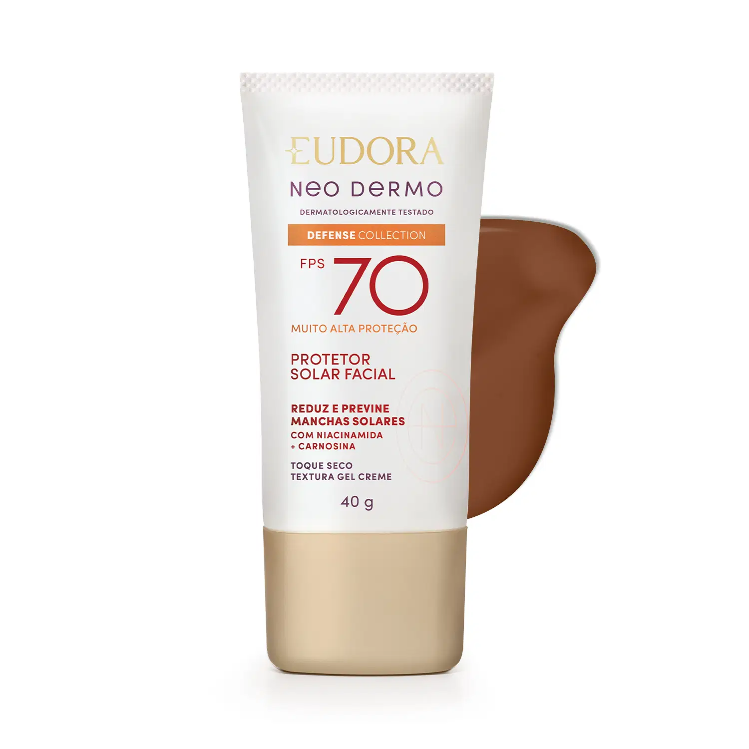 Protetor Solar Facial Com Cor Eudora Neo Dermo Fps 70 Cor 4 40Ml — foto 1