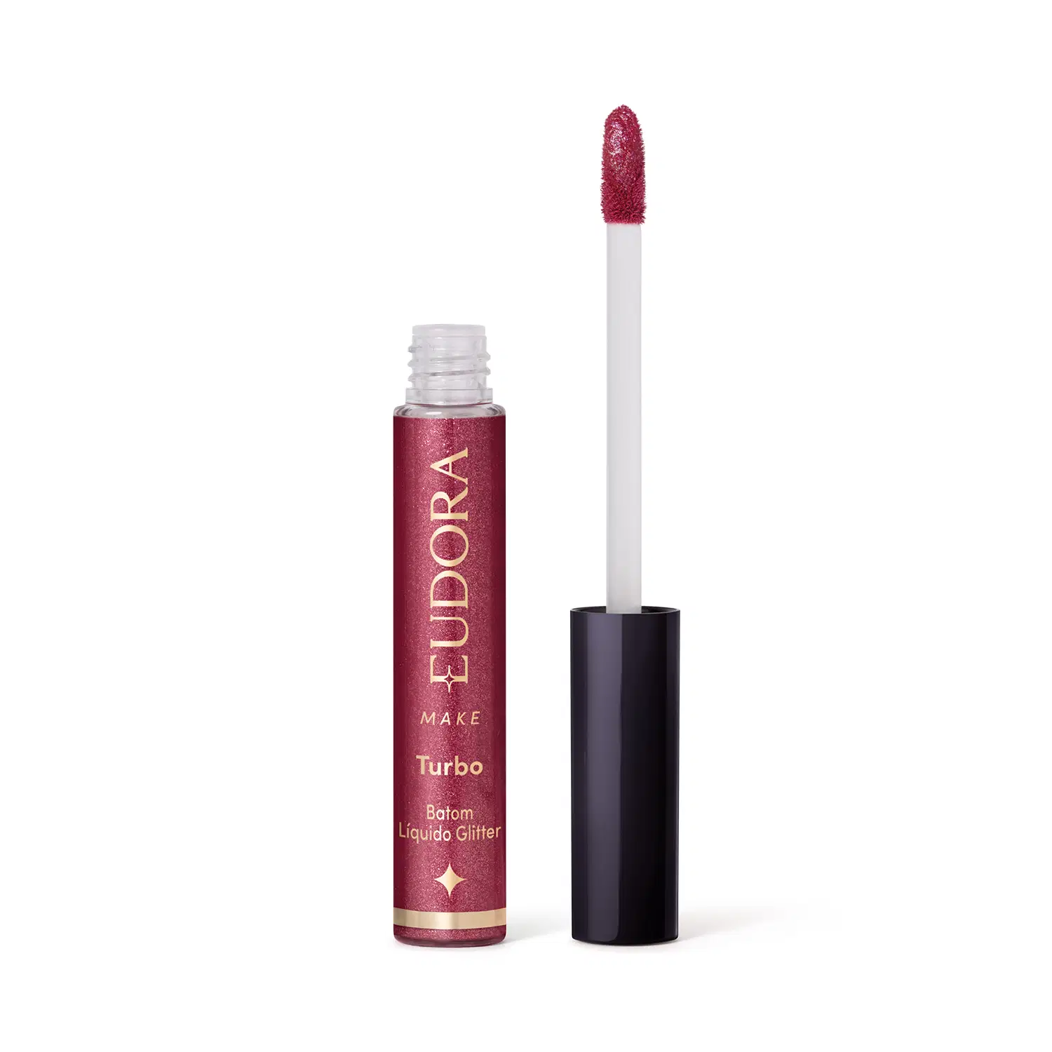 Batom Líquido Rosa Glitter Magic Eudora Make Turbo 5,2Ml — foto 1