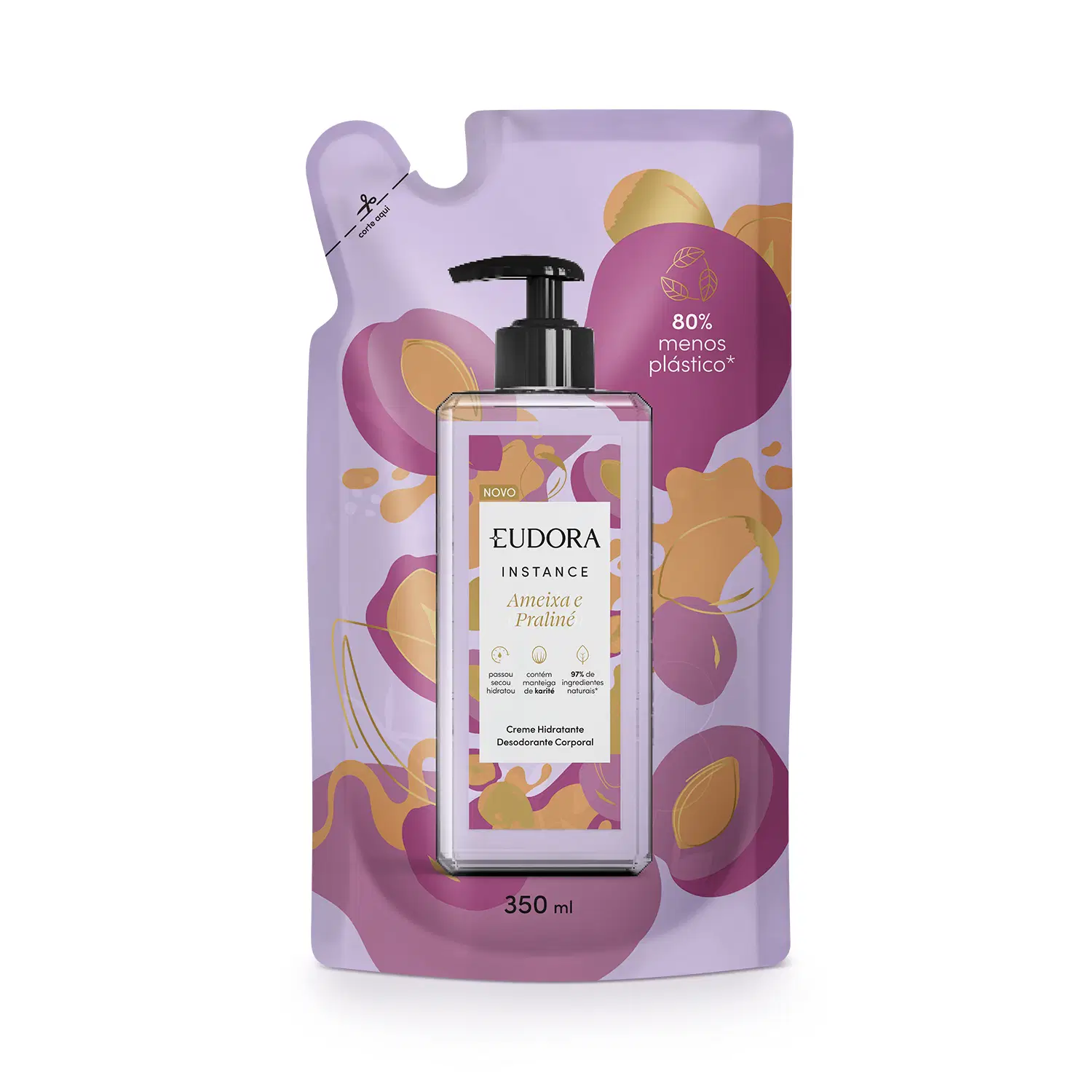 Refil Creme Hidratante Desodorante Corporal Instance Ameixa E Praliné 350Ml — foto 1