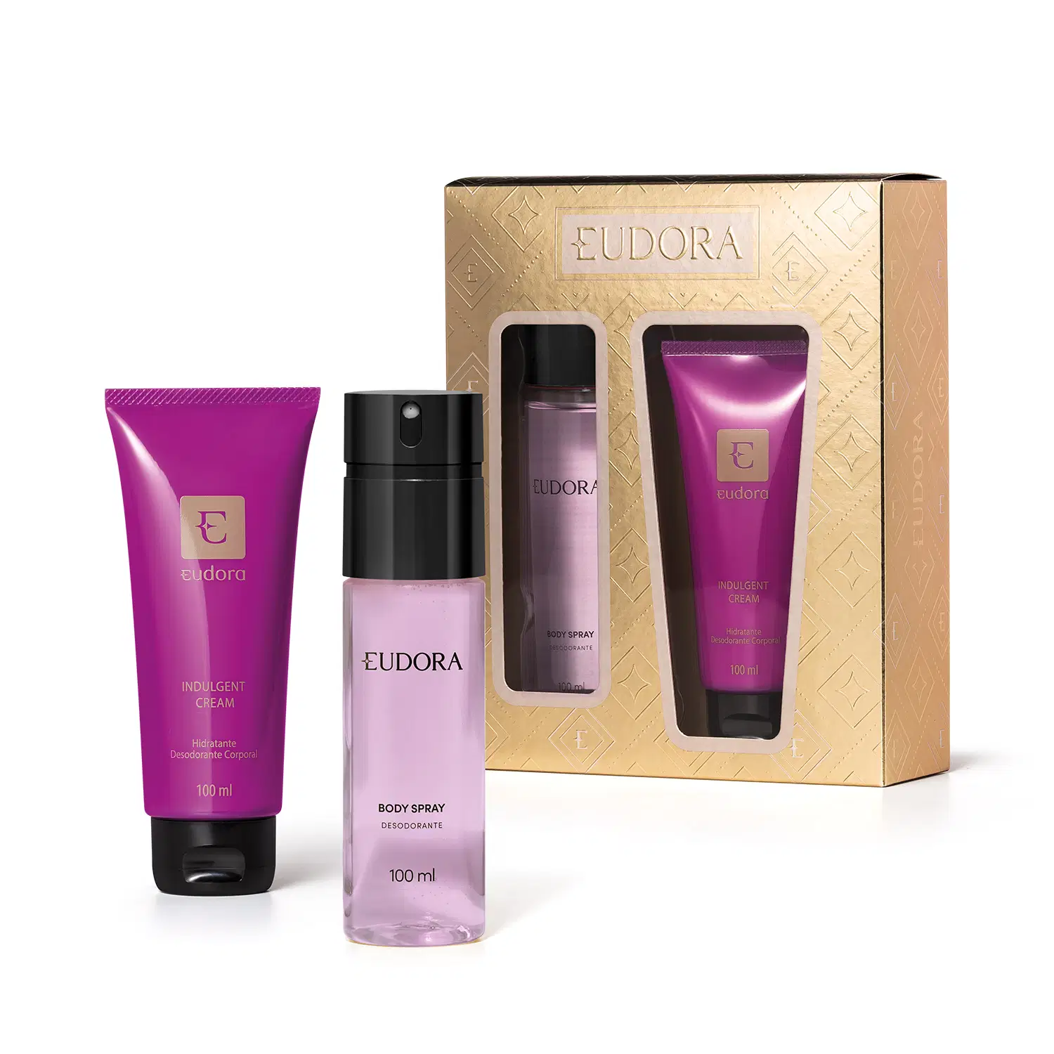 Kit Presente De Natal Eudora Edp: Creme Corporal 100Ml + Body Spray 100Ml — foto 1