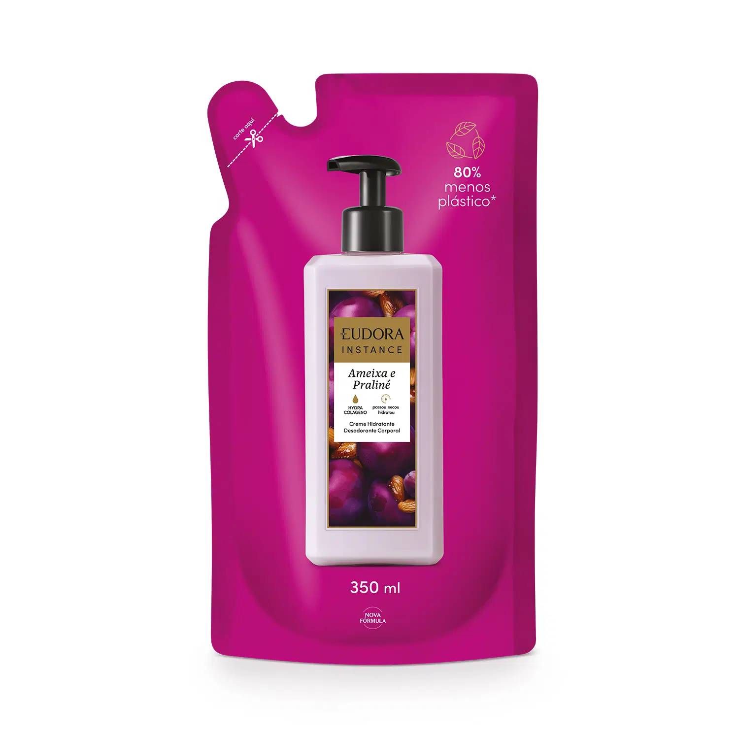 Refil Creme Hidratante Desodorante Corporal Instance Ameixa E Praliné 350Ml — foto 1