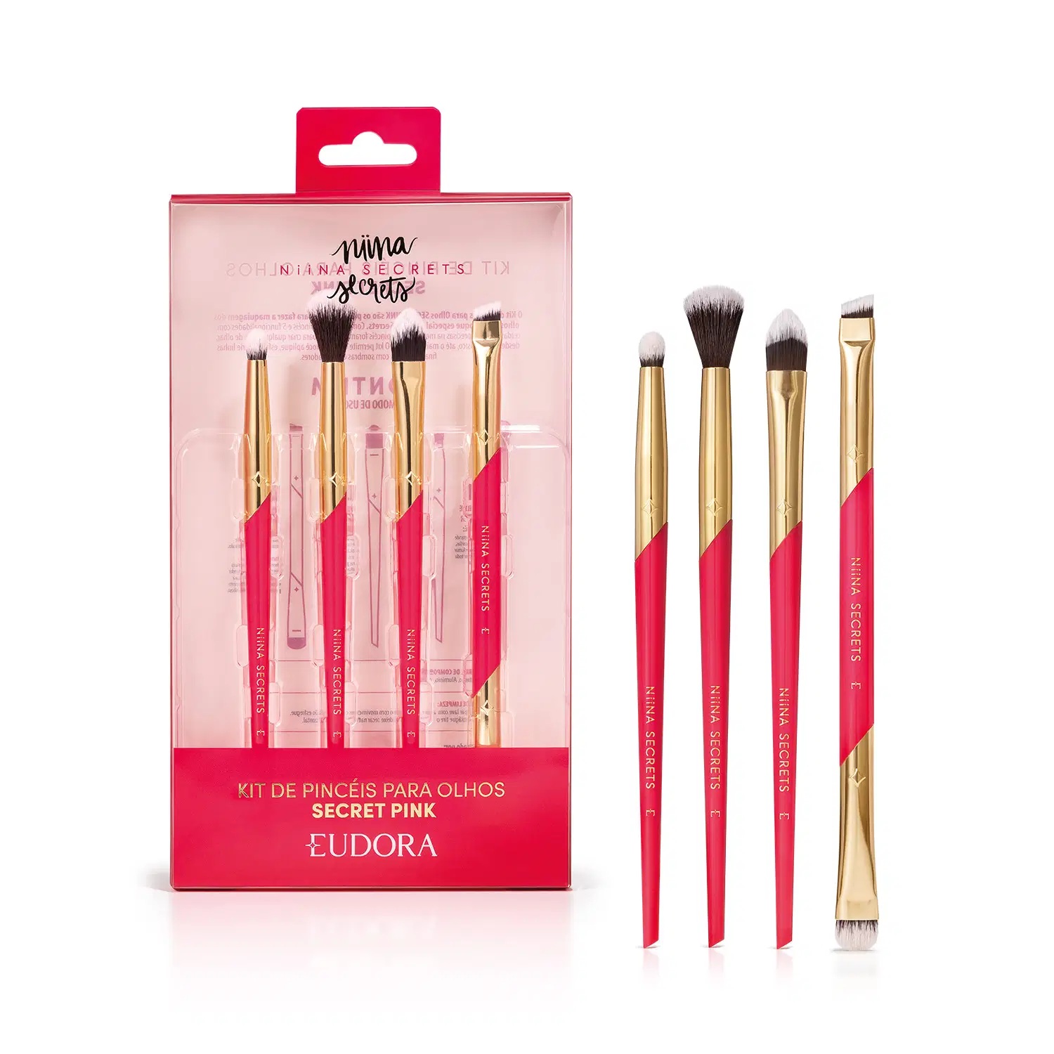 Kit Pincéis Para Olhos Secret Pink Niina Secrets — foto 1