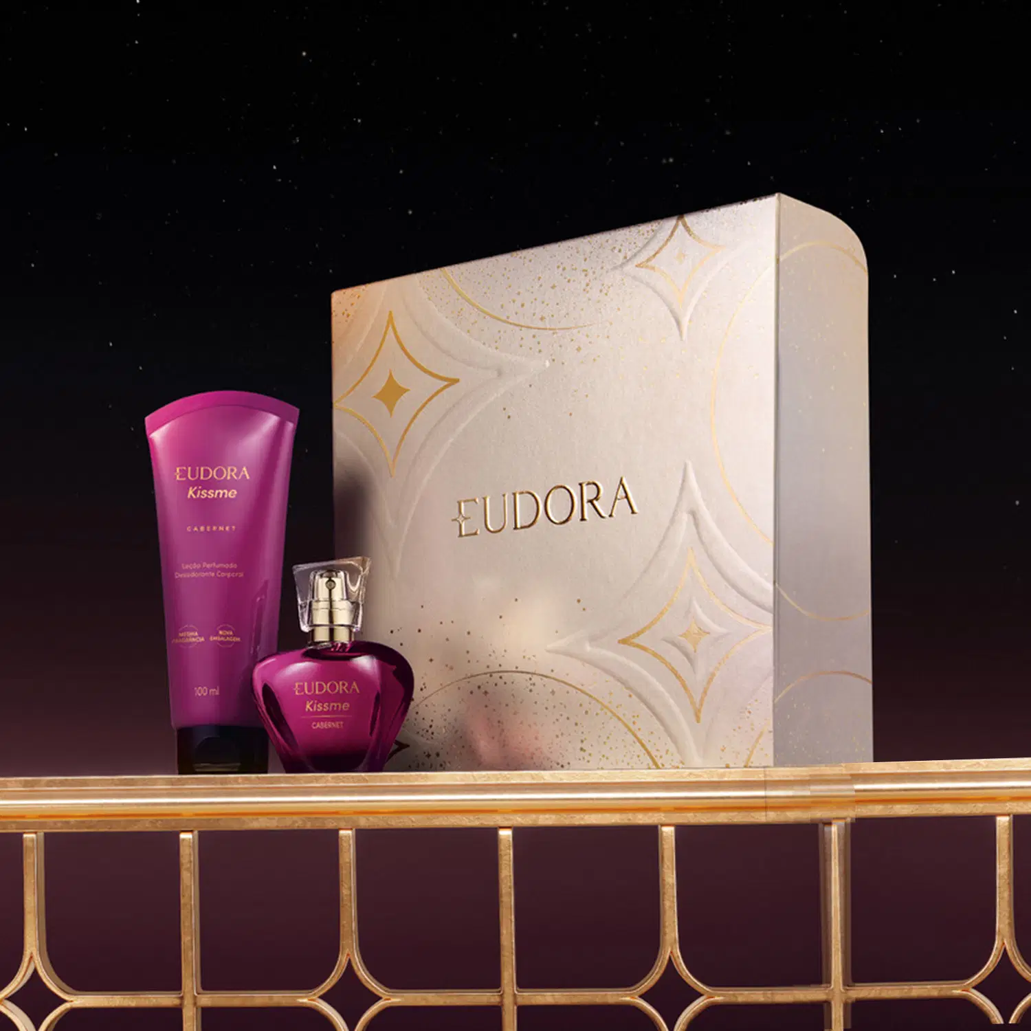 Kit Presente Natal Eudora Kiss Me Cabernet (2 itens)