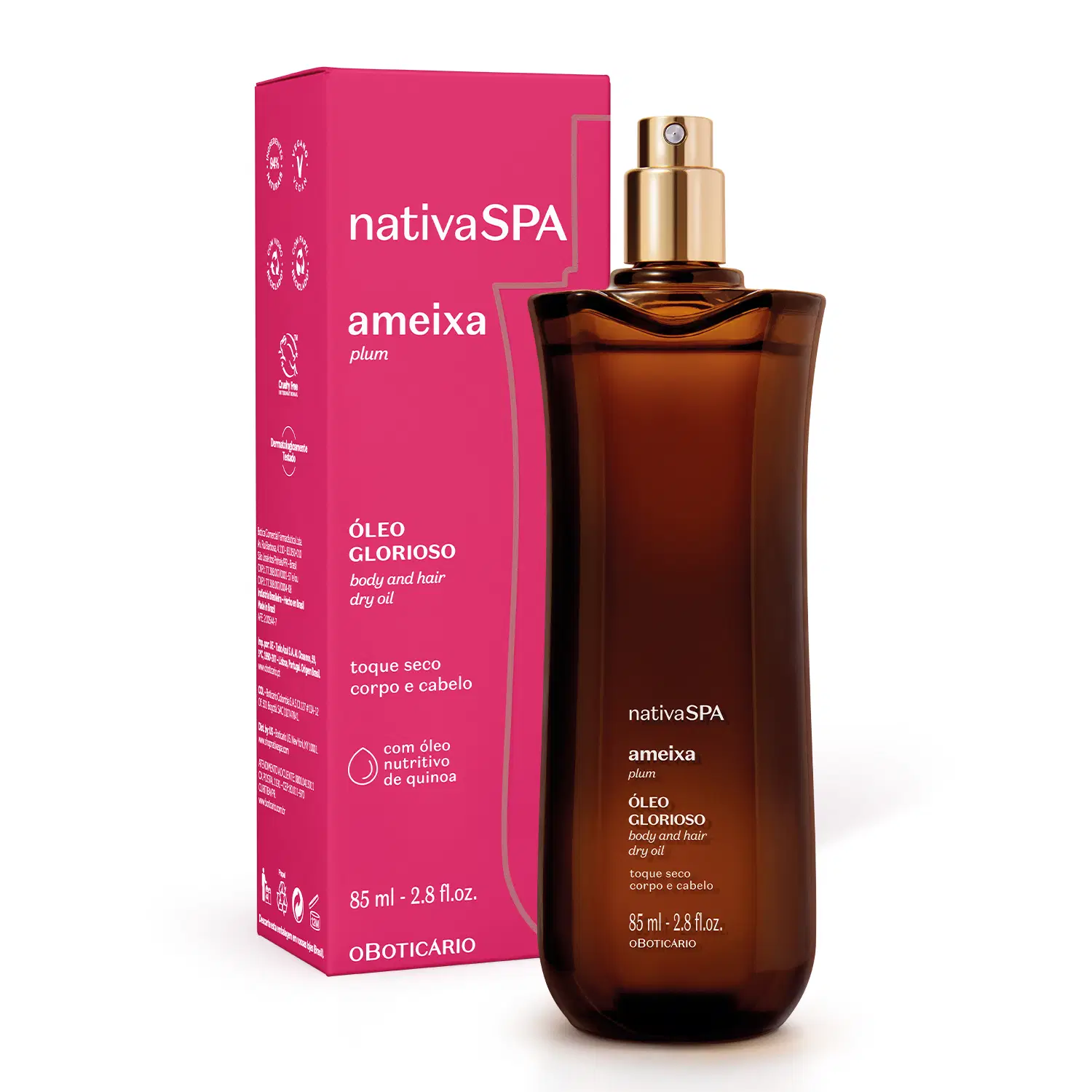Óleo Multifuncional Glorioso Corpo E Cabelos Nativa Spa Ameixa Plum 85Ml — foto 1
