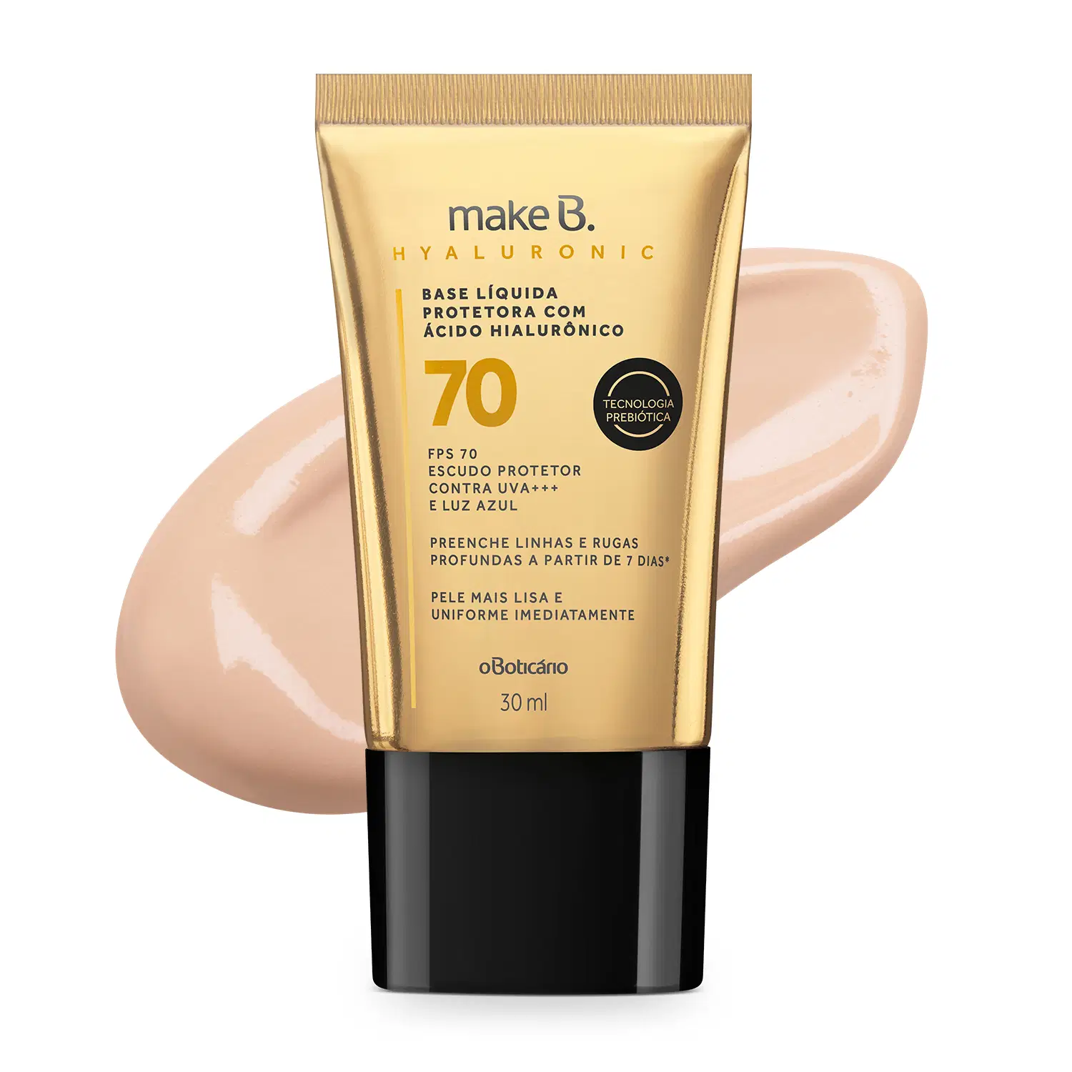 Base Líquida Protetora Fps 70 Make B. Hyaluronic Cor 10 30 Ml — foto 1