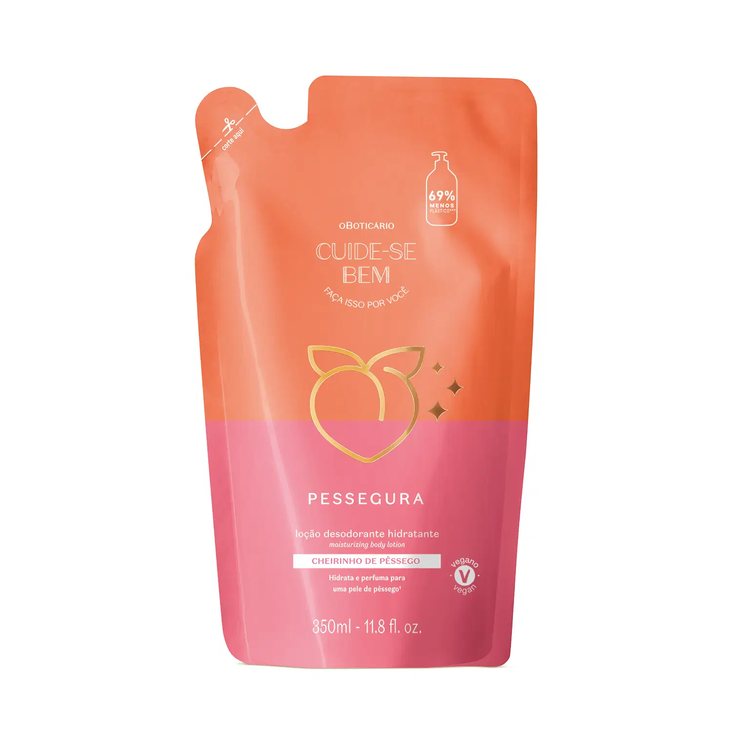 Refil Loção Hidratante Desodorante Corporal Cuide-Se Bem Pessegura 350Ml — foto 1