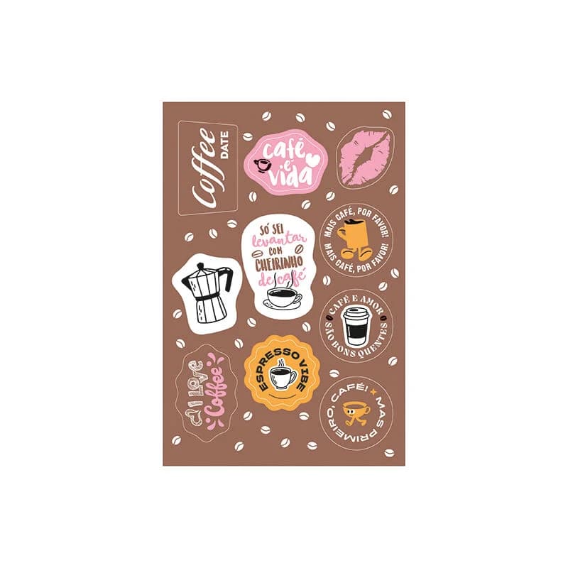 Cartela de Adesivos Coffee Date — foto 1