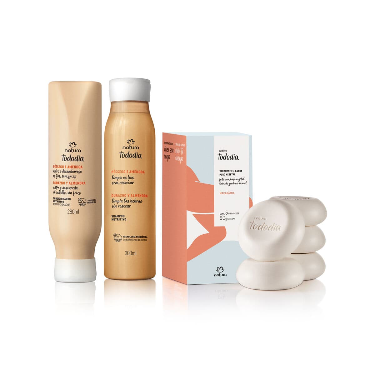 Kit Nutritivo Tododia Pêssego e Amêndoa e Sabonete Macadâmia (3 produtos) — foto 1