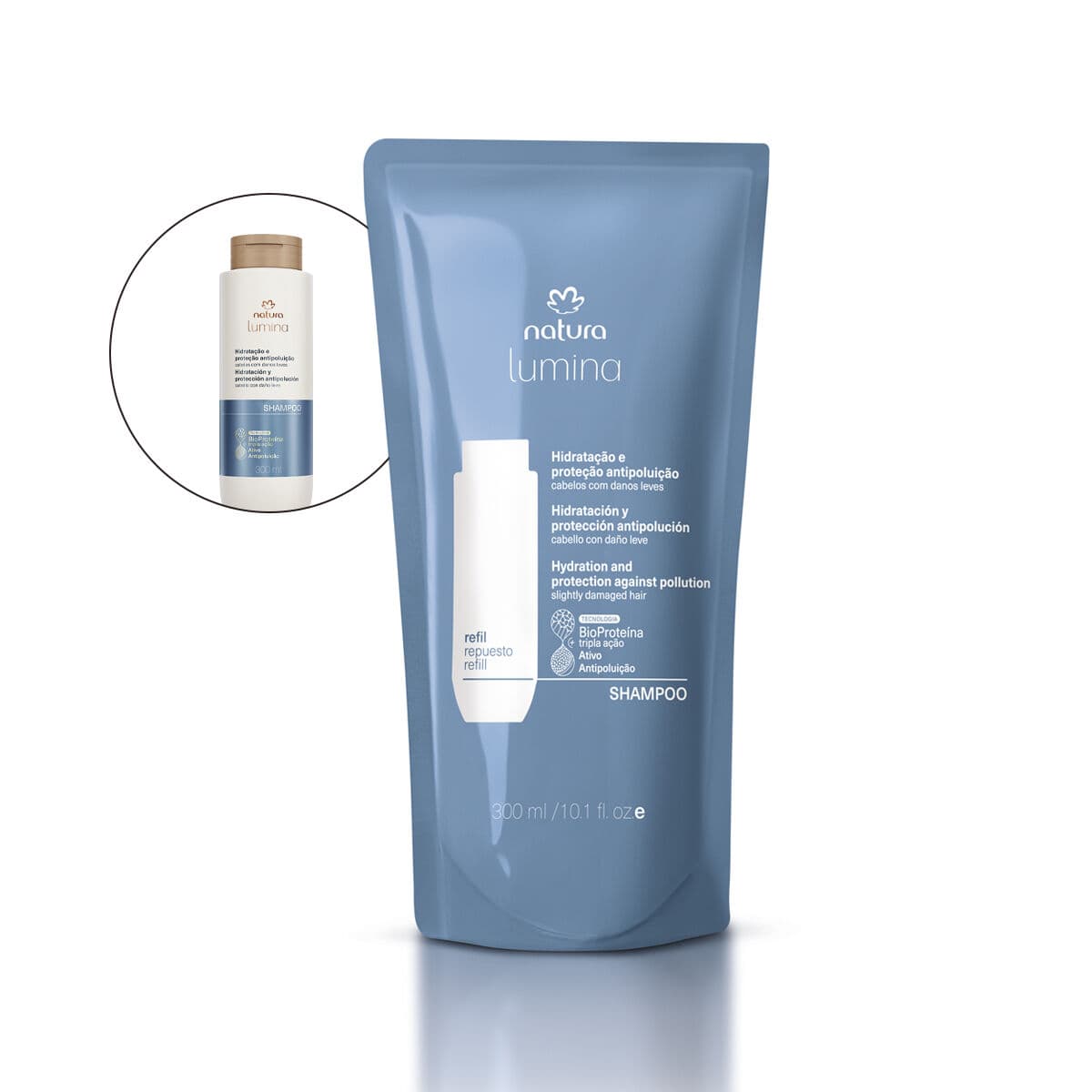 Refil Shampoo Purificante Hidratação e Proteção Antipoluição Lumina — foto 1