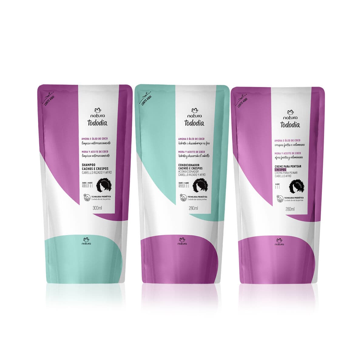 Kit Refil Natura Tododia Shampoo, Condicionador e Creme de Pentear Crespos (3 produtos) — foto 1