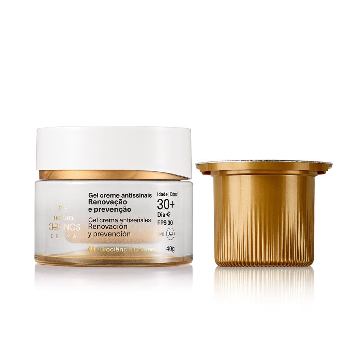 Kit Gel Creme Antissinais 30+ Dia Chronos Derma com Refil — foto 1