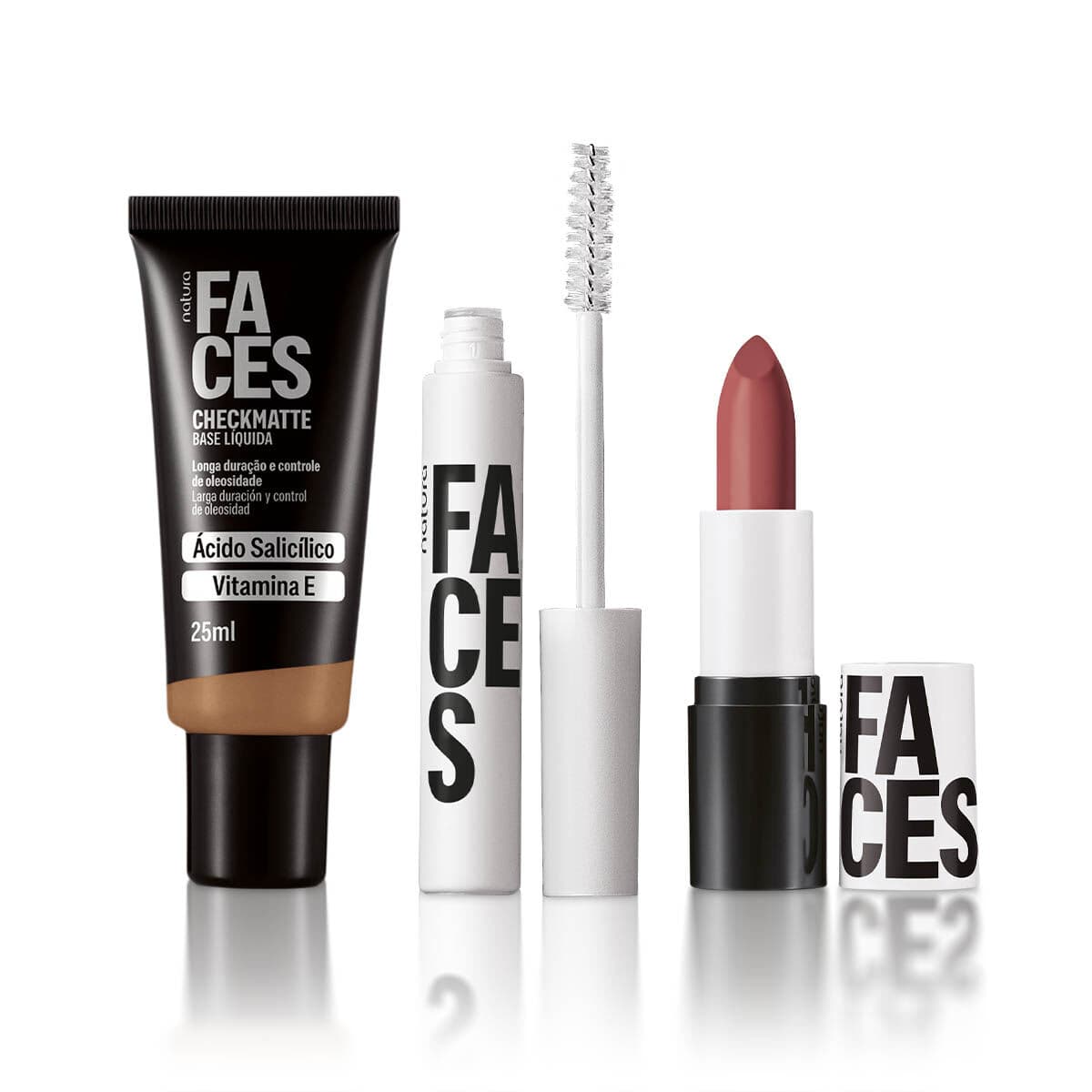 Kit Faces Base Checkmatte, Máscara Incolor e Batom Matte — foto 1