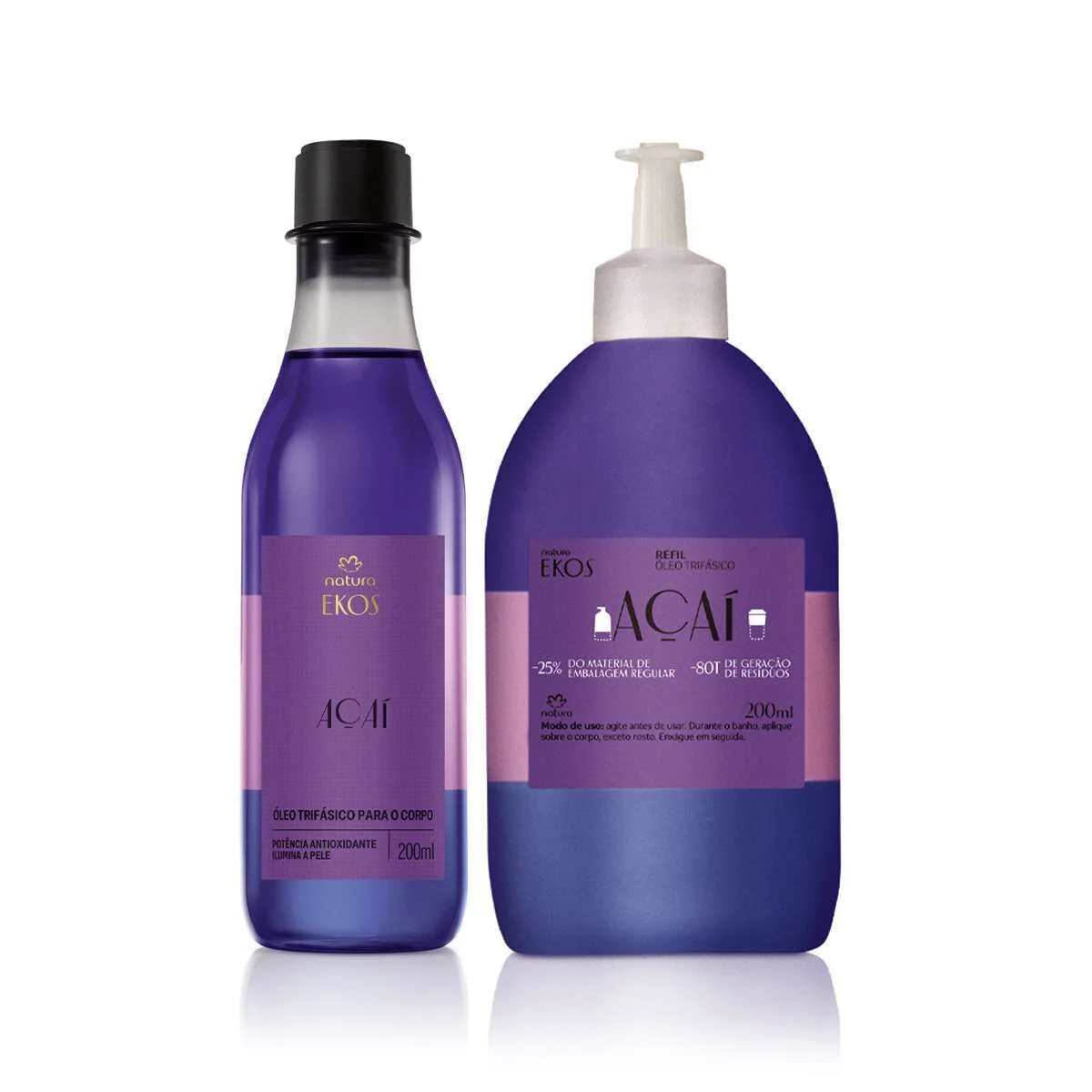 Kit Óleo Trifásico Desodorante Corporal Ekos Açaí com Refil 200 ml — foto 1