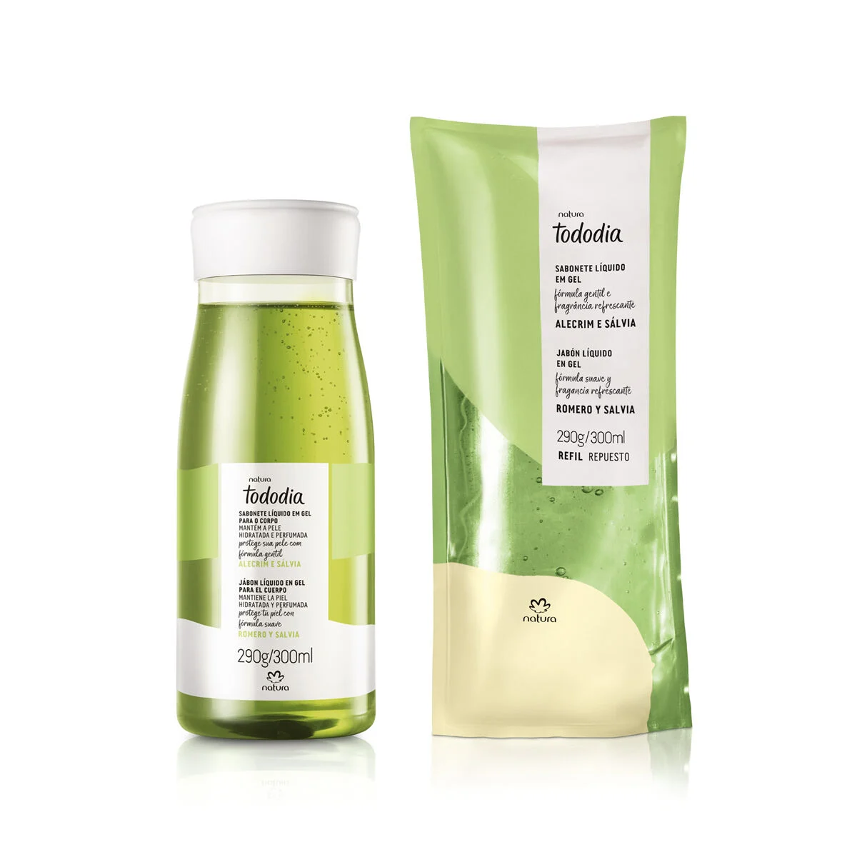 Kit Sabonete Líquido em Gel para o Corpo Tododia Alecrim e Sálvia com Refil — foto 1