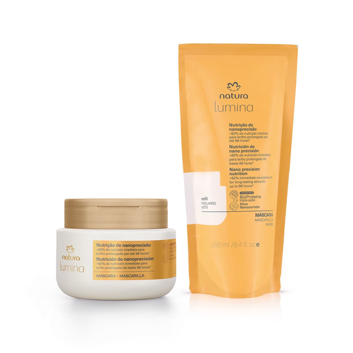 Kit Máscara Lumina Nutrição de Nanoprecisão + Refil com 2 unidades de 300 ml — foto 1
