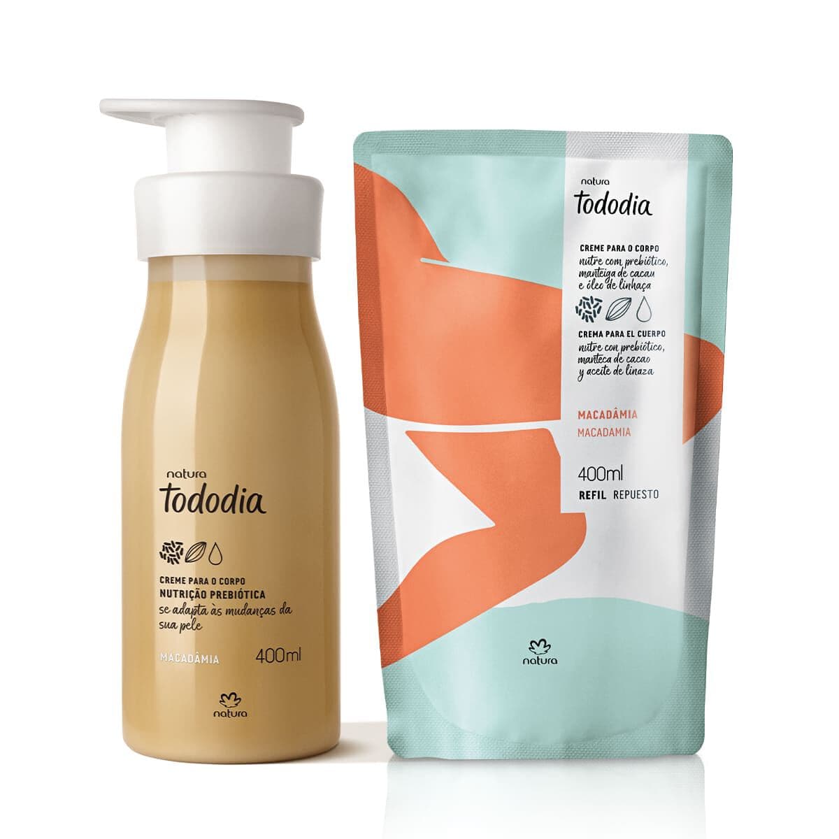 Kit Creme Desodorante Nutritivo Corporal Tododia Macadâmia com Refil 400 ml — foto 1