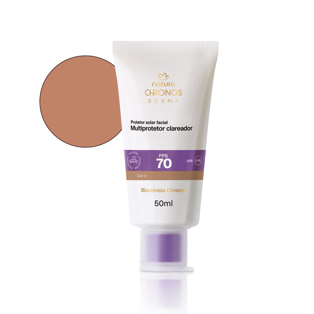 Protetor Solar Facial Multiprotetor Clareador FPS 70 Chronos Derma 50 ml — foto 1