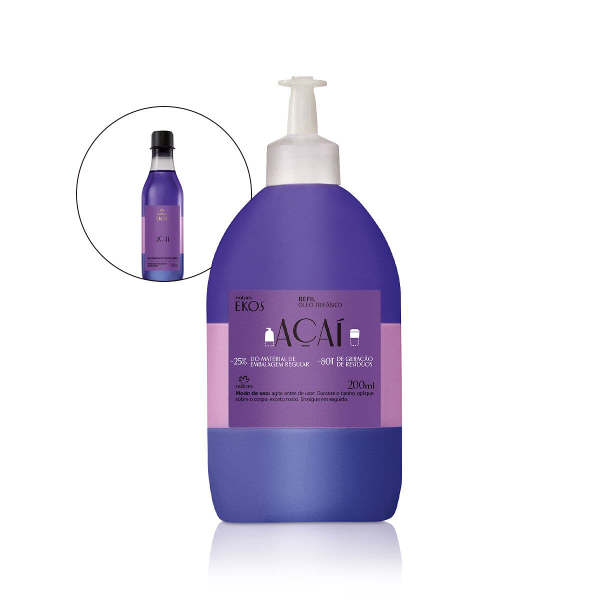Refil Óleo Trifásico Desodorante Corporal Ekos Açaí 200 ml — foto 1