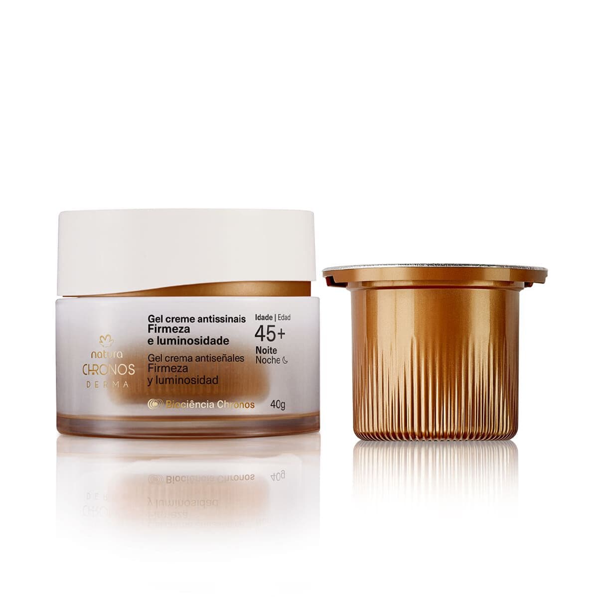 Kit Gel Creme Antissinais 45+ Noite Chronos Derma com Refil — foto 1